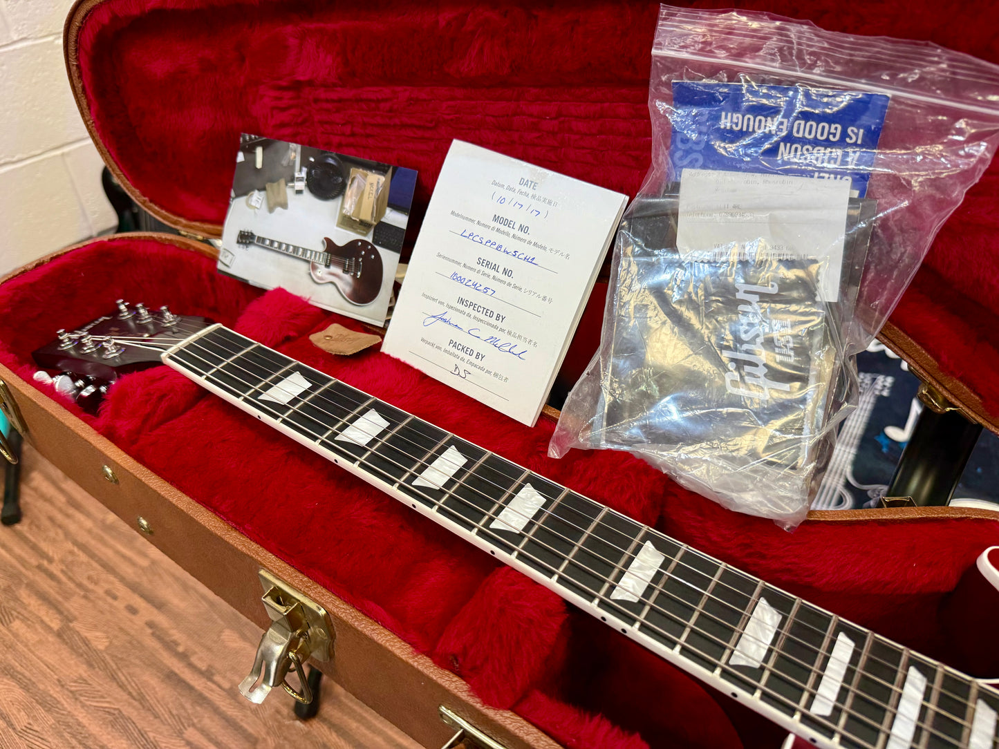🌟2018🌟 Gibson USA Les Paul Classic Player Plus P90~ Satin Wine Red~ Case/Candy