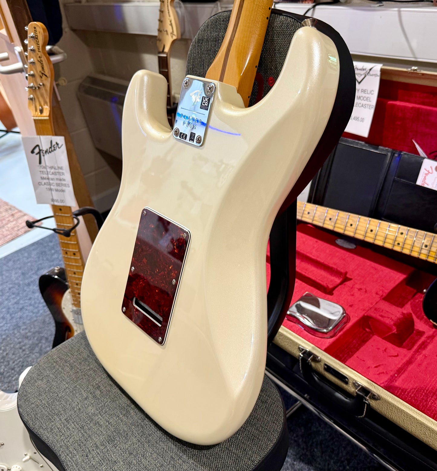 🌟2022🌟 Fender Player Plus Stratocaster~ Olympic Pearl White~ MIM~ Push/Pull!
