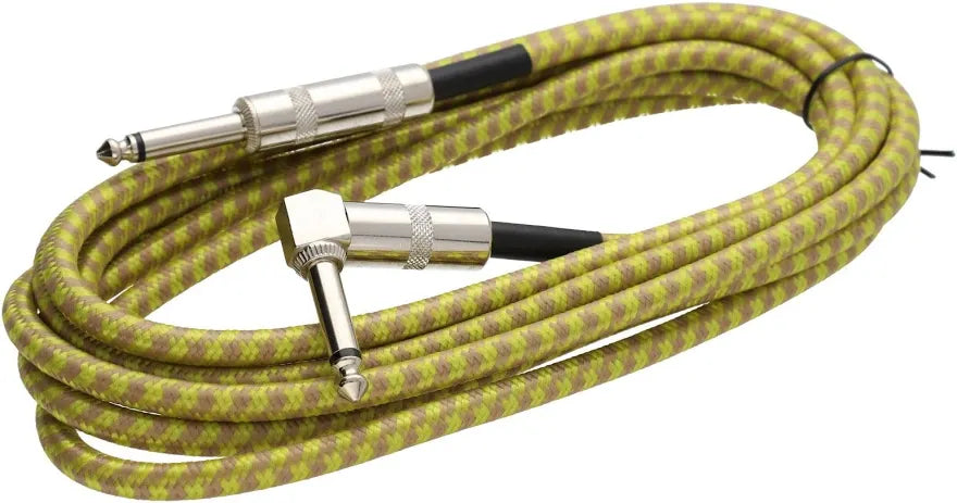 Citronic Braided Instrument Cable Straight/Angle Guitar Lead- Tweed 3m