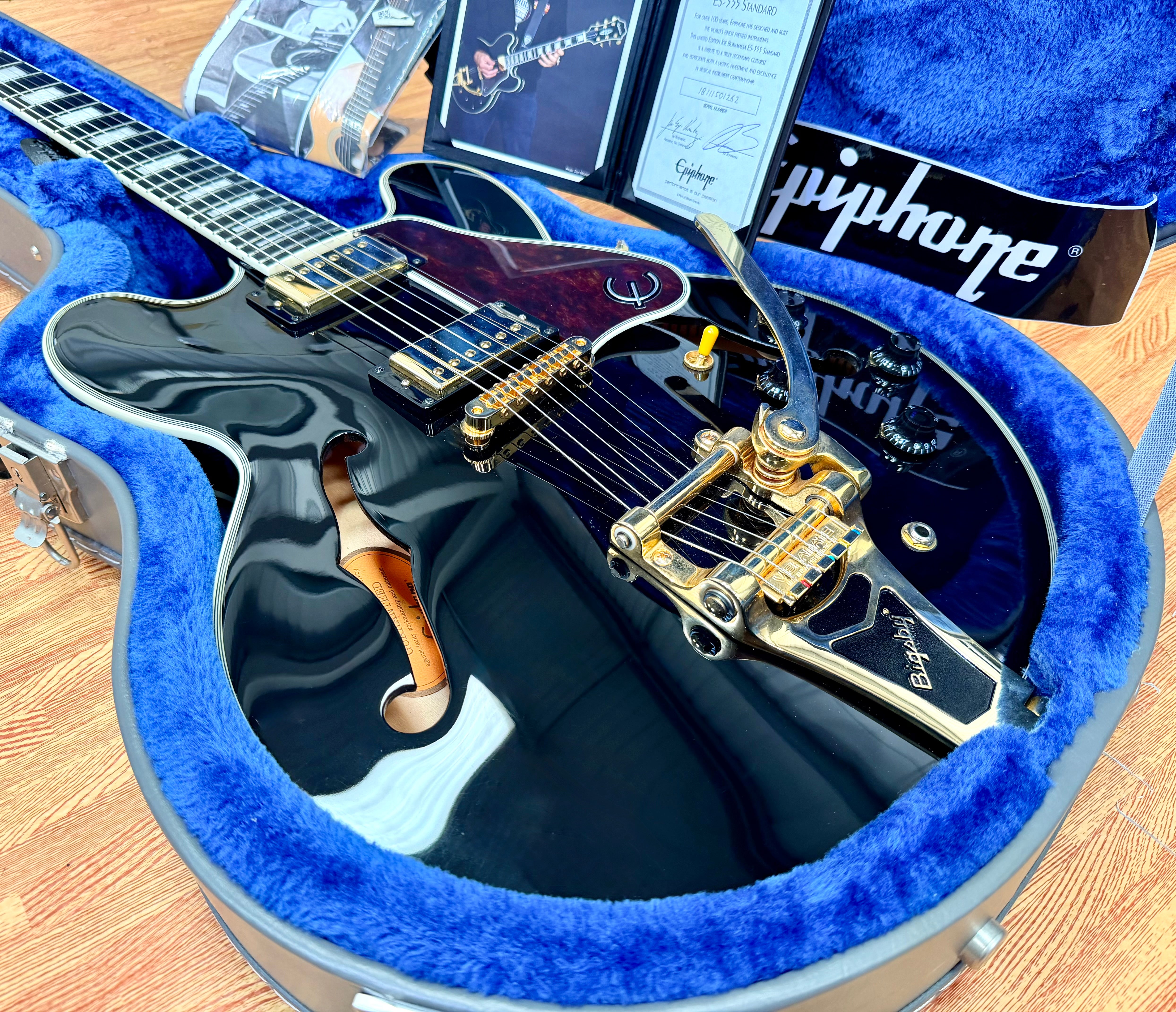 🔥2018🔥 Epiphone Joe Bonamassa ES-355 Limited Edition Black + OHSC & Signed COA
