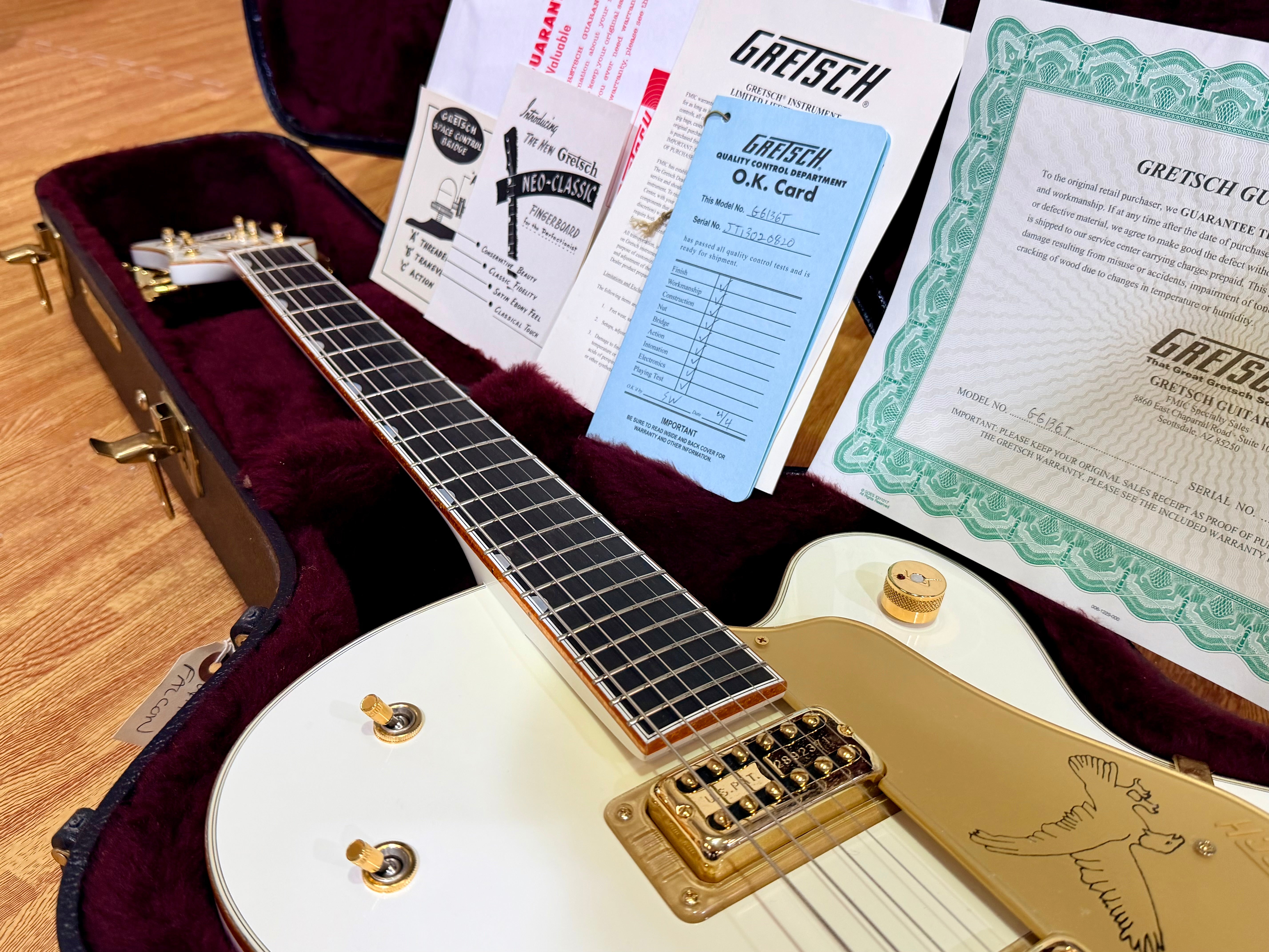 ✨MINT✨ 2013 Gretsch G6136T White Falcon MIJ~ Japan~ Bigsby~ Case & Docs~ Gold!