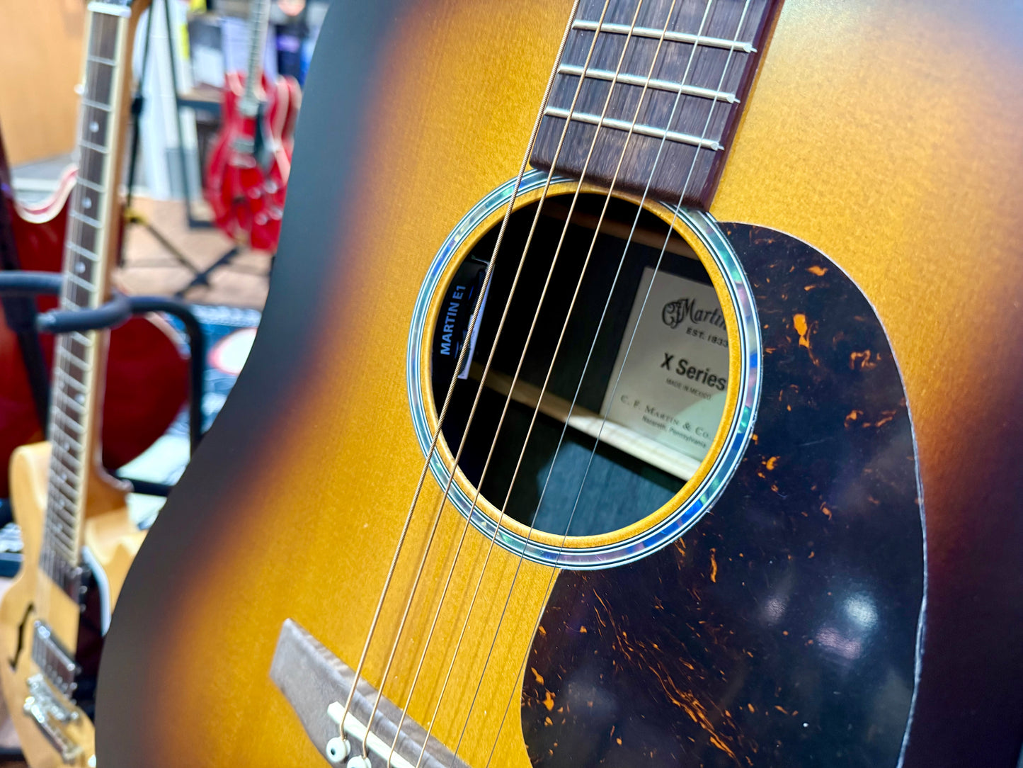 🔥MINT 2025🔥 Martin D-X2E Ziricote Burst~ Electro-Acoustic~ Dreadnought + Bag!