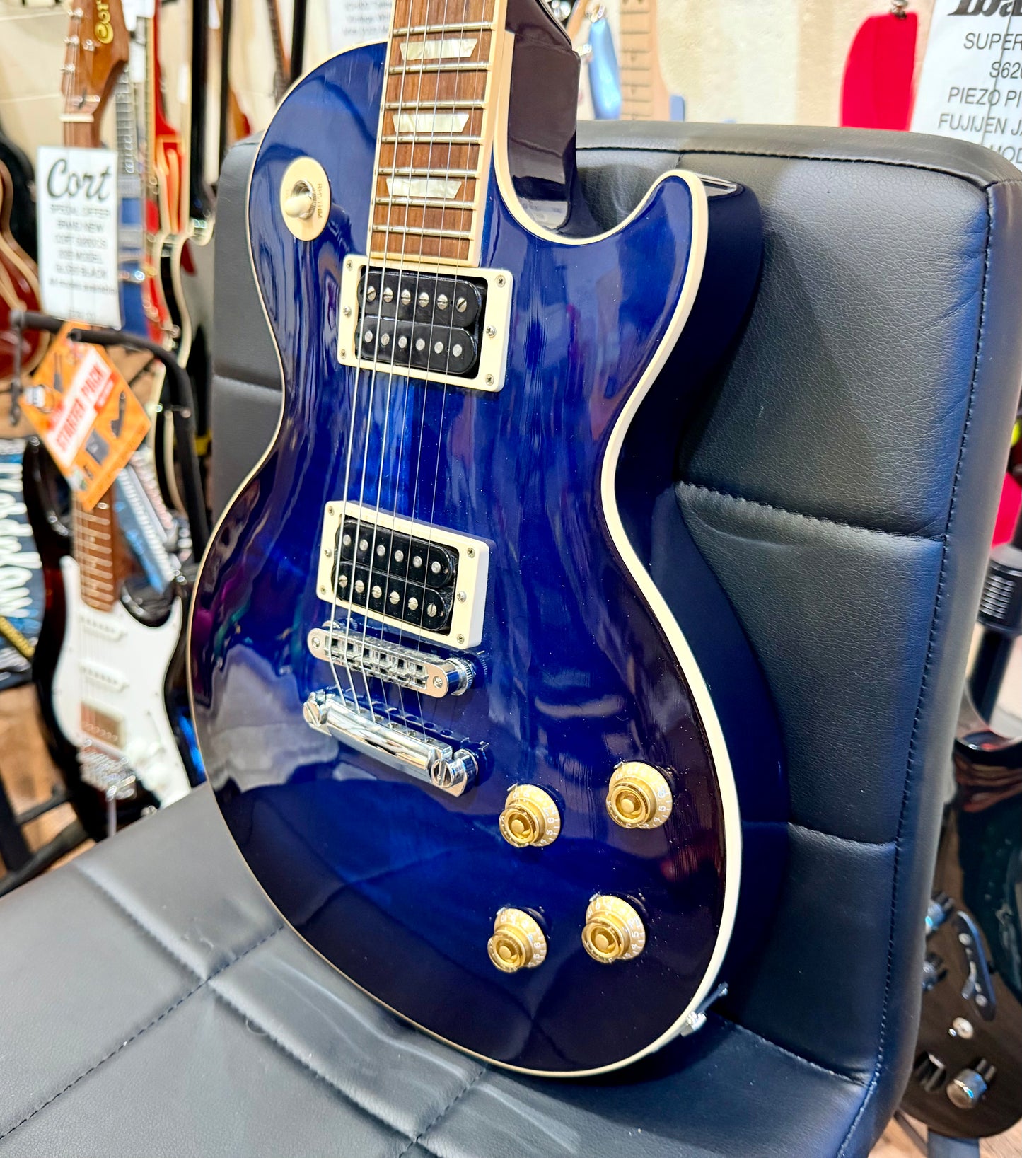 🔥2011 USA🔥 Gibson Les Paul Classic Plus Top~ Manhattan Midnight Blue + Case!
