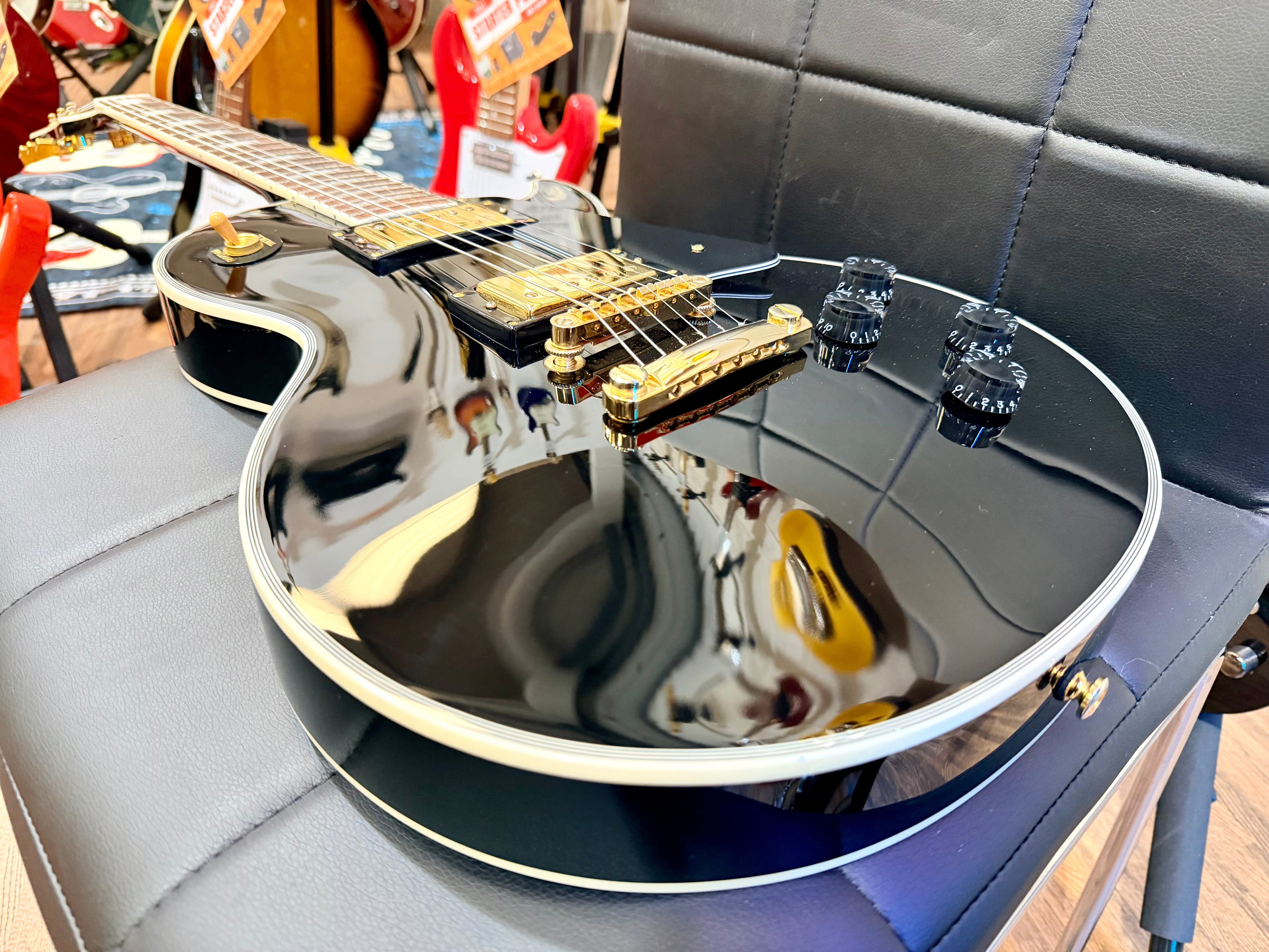 🔥MINT 2023🔥 Tokai UALC62 BB~ Les Paul Custom Style~ Gloss Black/Gold Hardware!