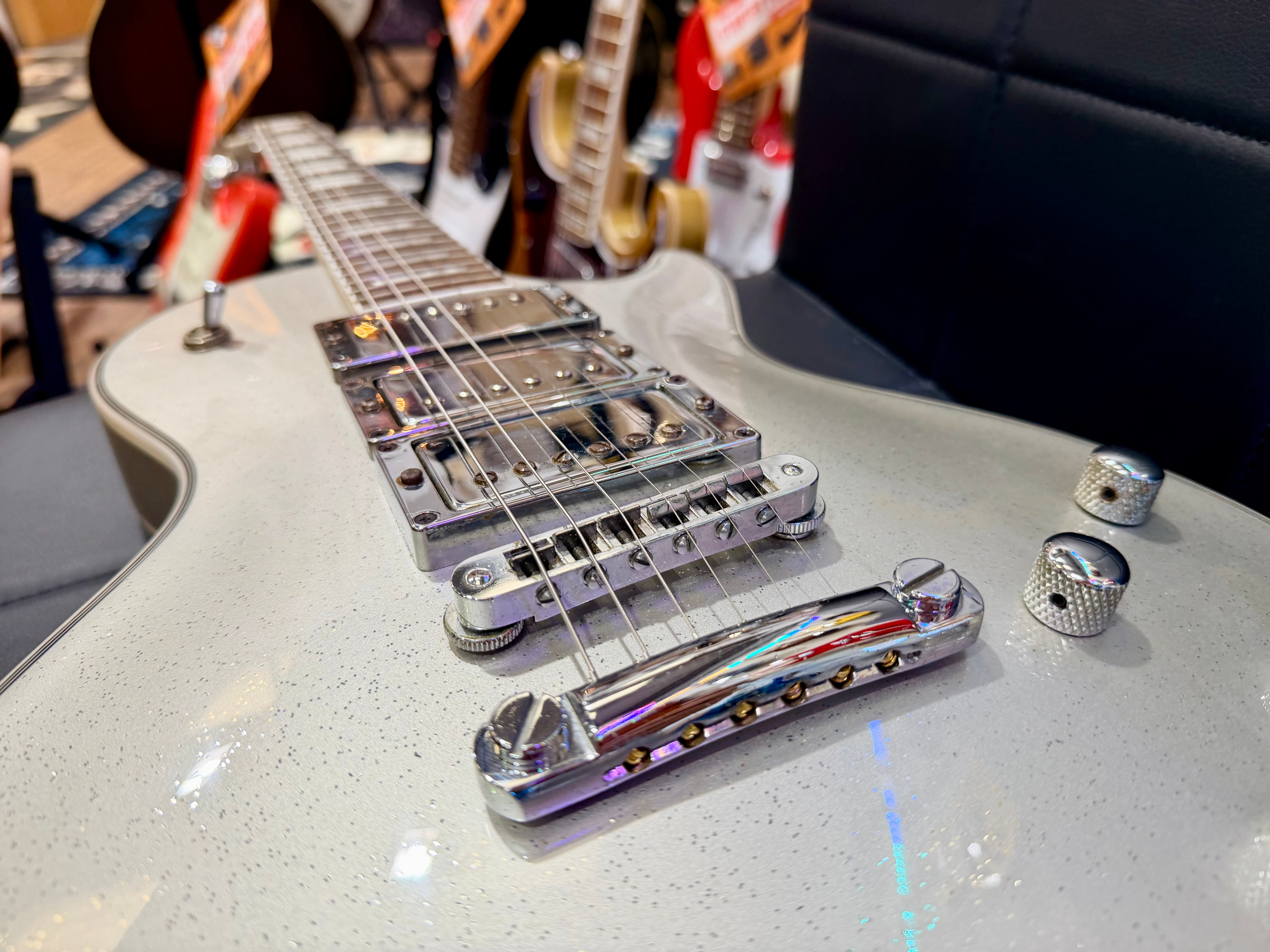 🌟RARE 2019🌟 Burny RLC-60 Les Paul Custom~ HHH Silver Sparkle~ By Fernandes!