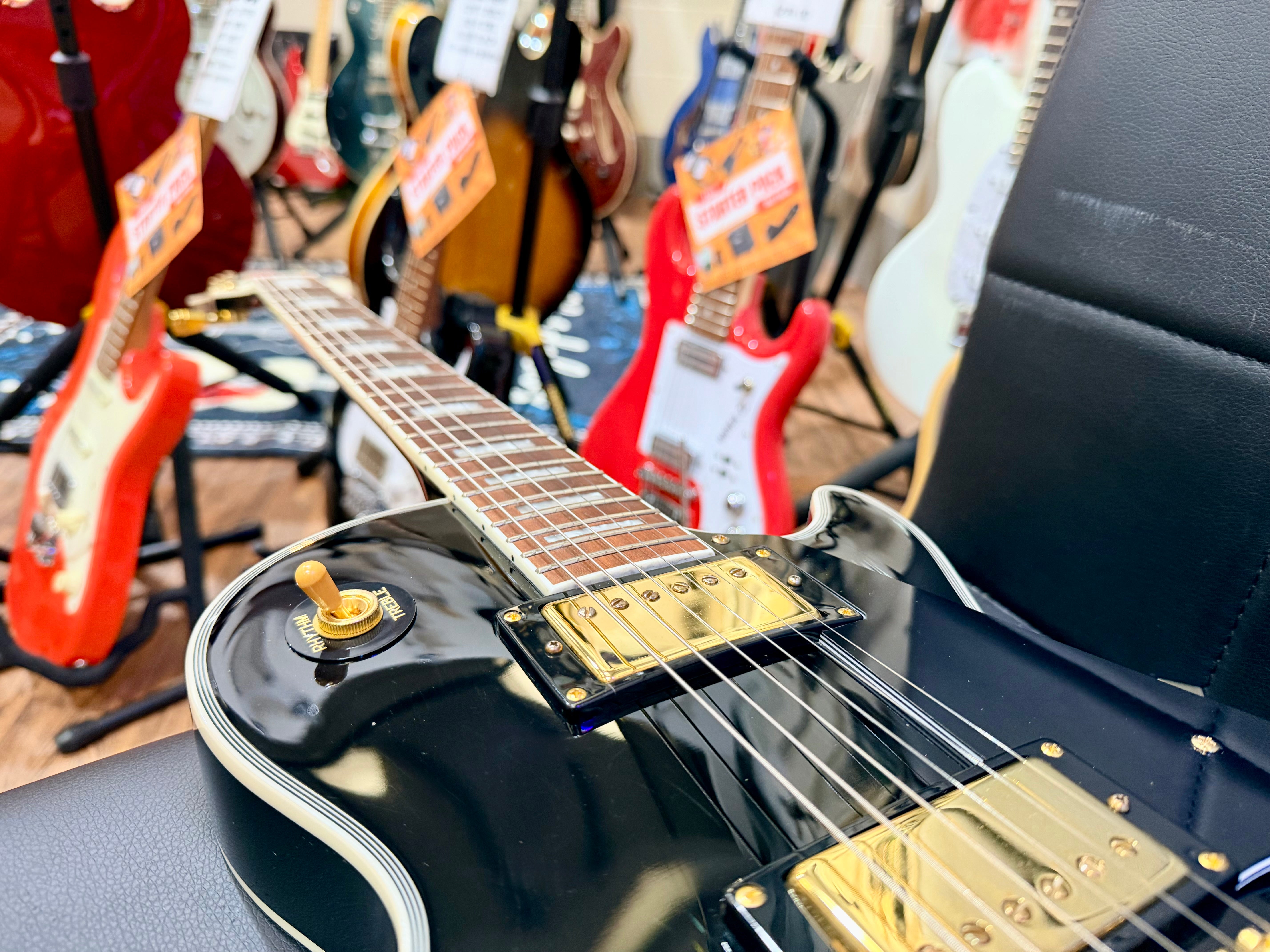 🔥MINT 2023🔥 Tokai UALC62 BB~ Les Paul Custom Style~ Gloss Black/Gold Hardware!