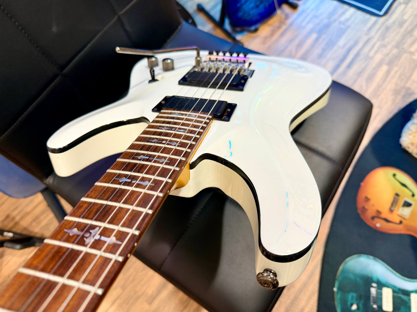 🔥2015🔥 Schecter Demon 6 FR Electric Guitar~ Vintage White~ Floyd Rose!