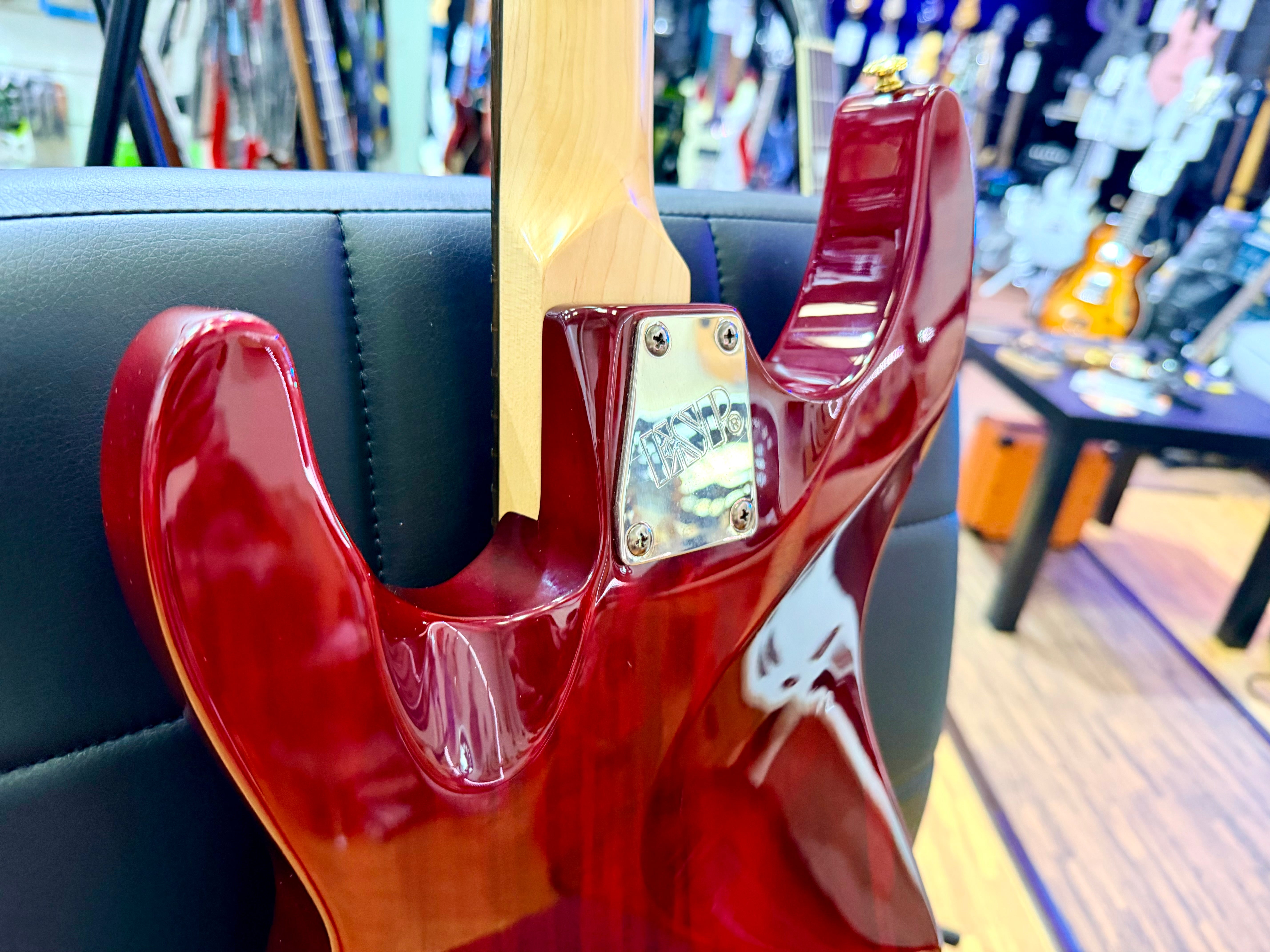 π₯2012π₯ ESP LTD MH-100QM NT See Thru Black Cherry~ Gold Hardware Guyker Lockers