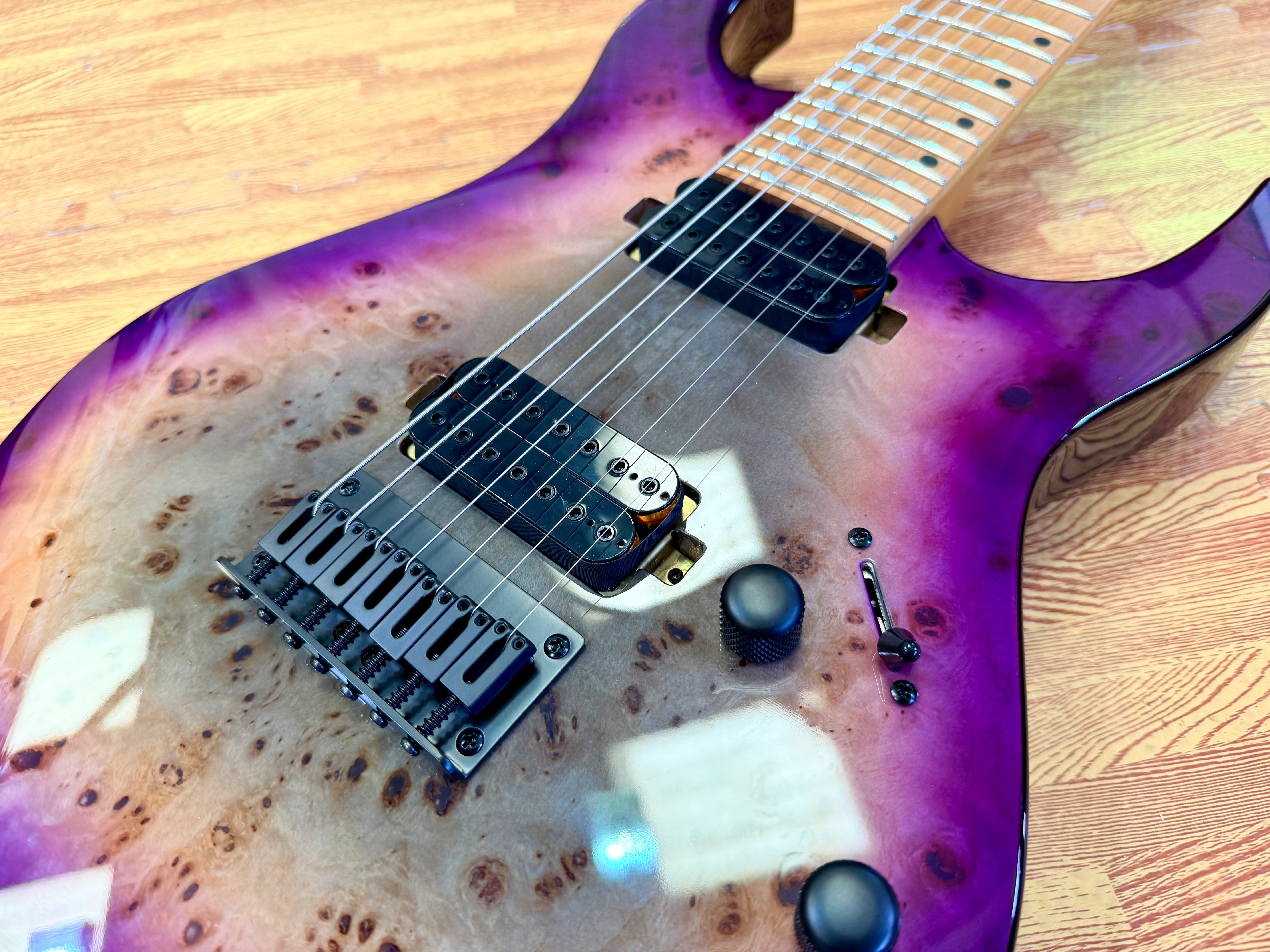 ⚡️NEW⚡️ Spira S-457 7 String Trans Purple~ Poplar Burl Top Electric Guitar~ 2026