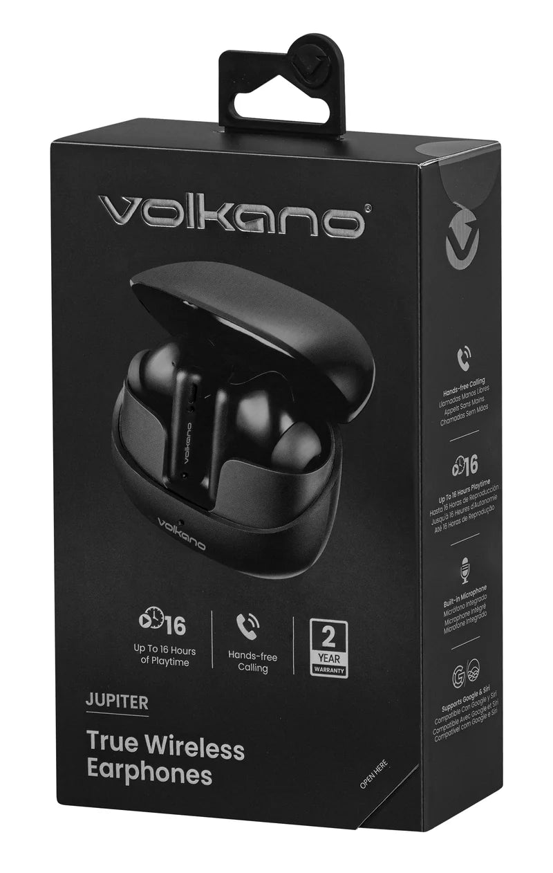 Volkano Jupiter True Wireless TWS Bluetooth Earphones - Black