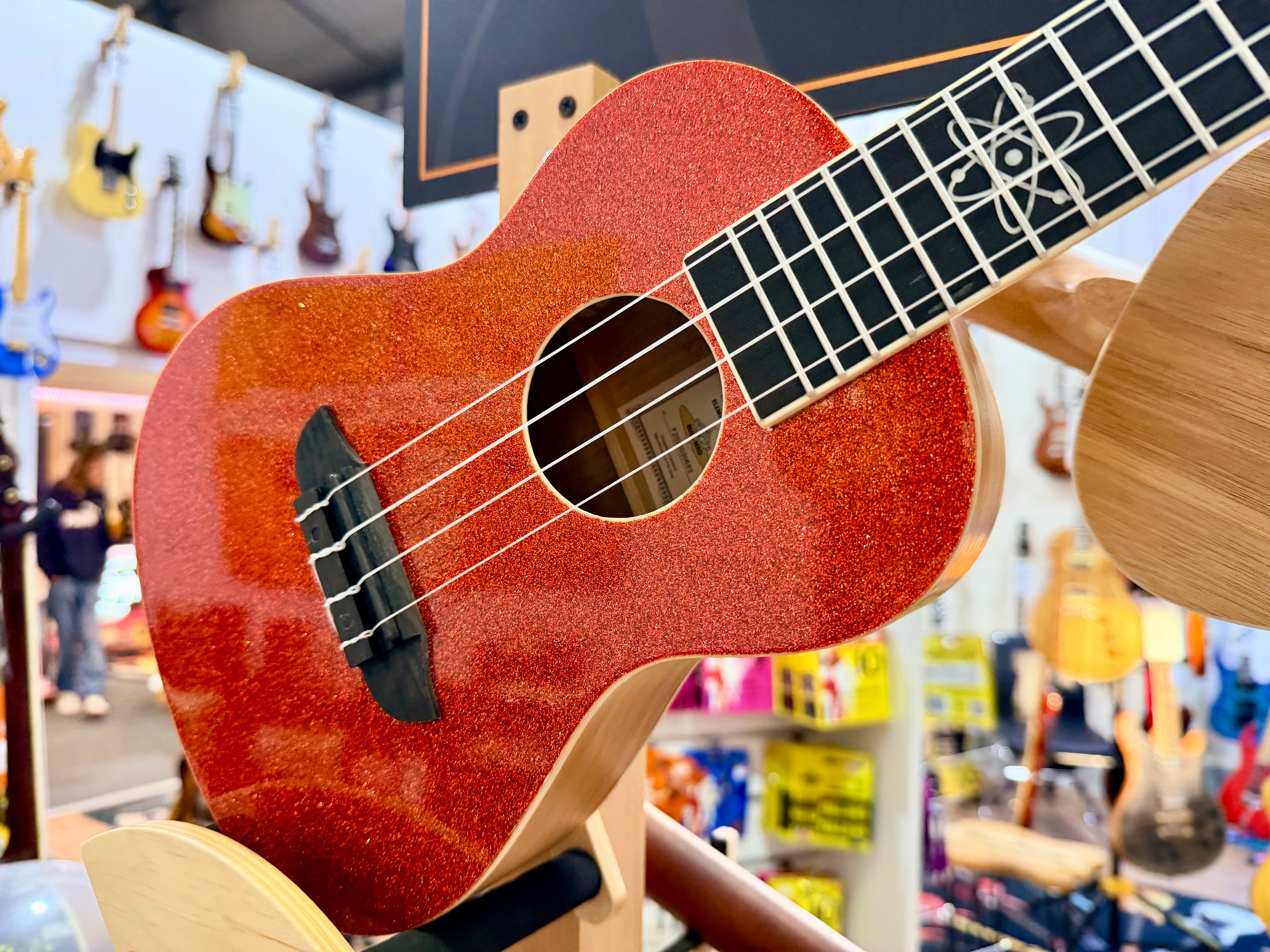 🔥NEW 2025🔥 Ortega Concert Ukulele~ Element Series Metallic Red Sparkle~ Gig Bag