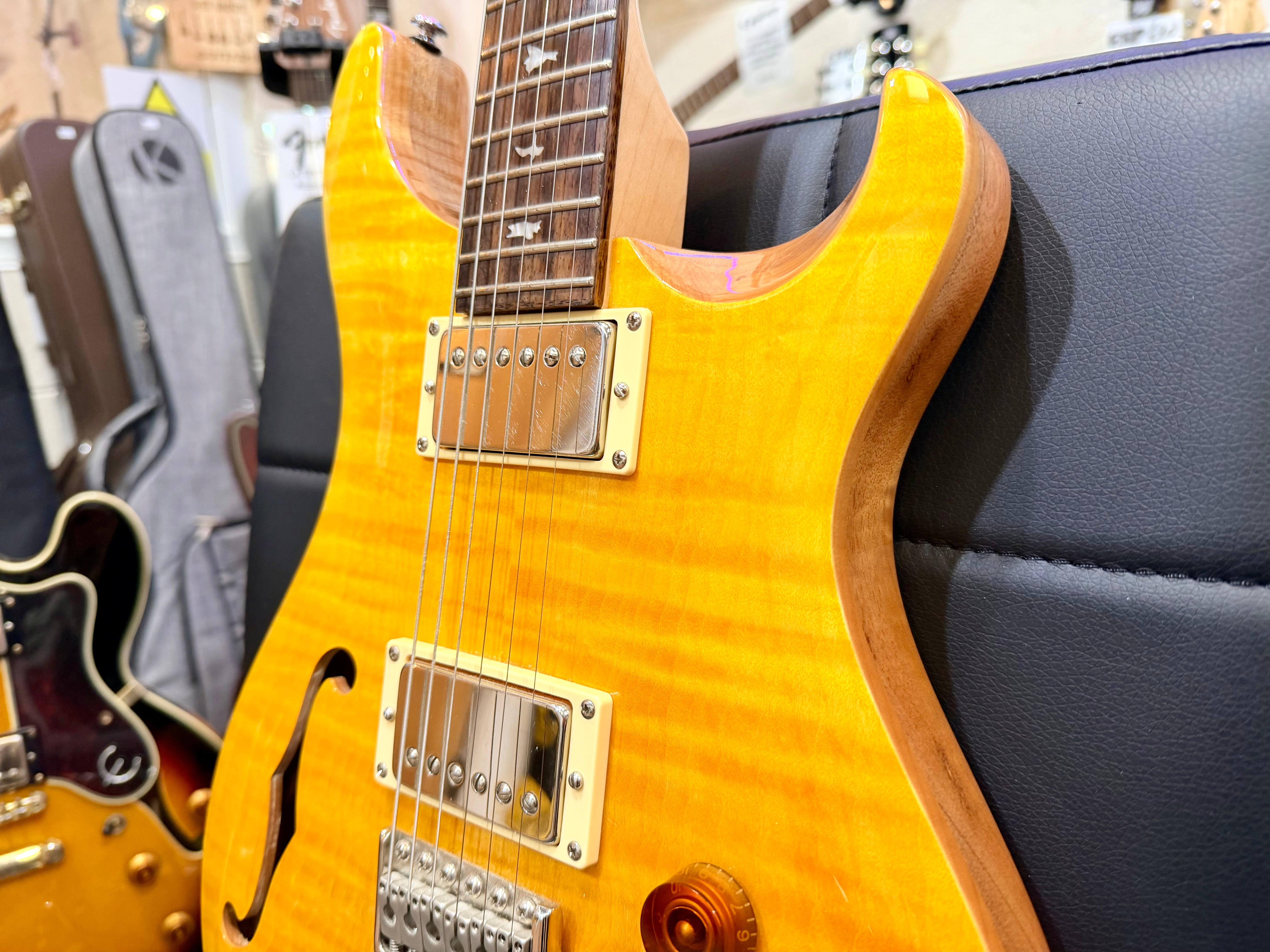 ☀️2023☀️ PRS SE Custom 22 Semi-Hollow in Santana Yellow~ Bare Knuckle Pickups!