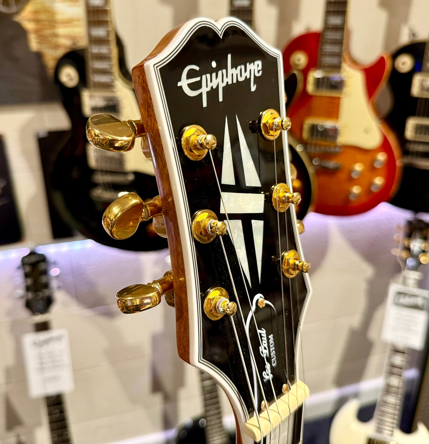 🔥MINT 2022🔥 Epiphone Les Paul Custom Koa Natural~ Gold Hardware~ Hard Case!