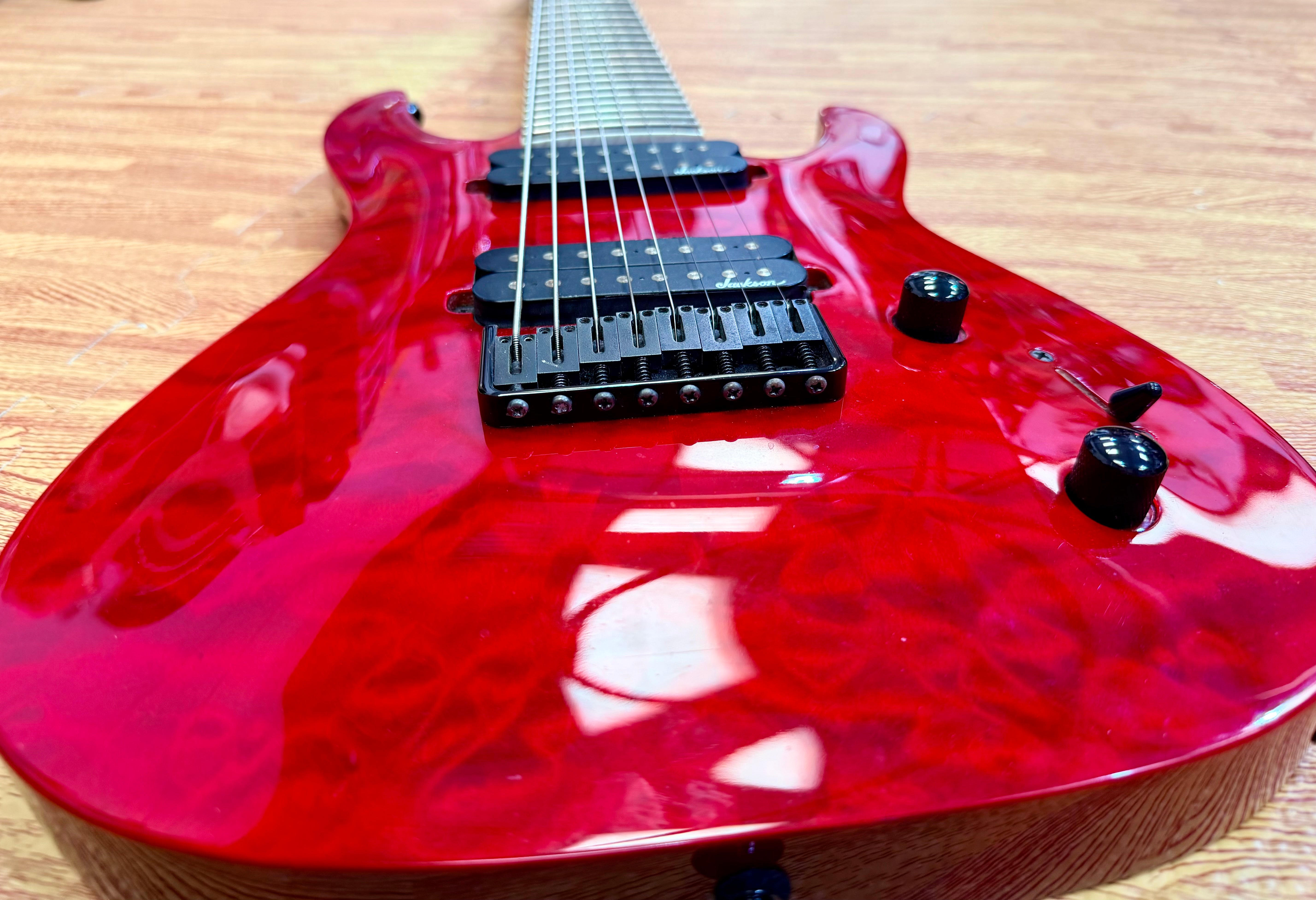 π₯ 8- String π₯ Jackson JS32-8Q Dinky Electric Guitar~ Transparent Red~ Quilted!