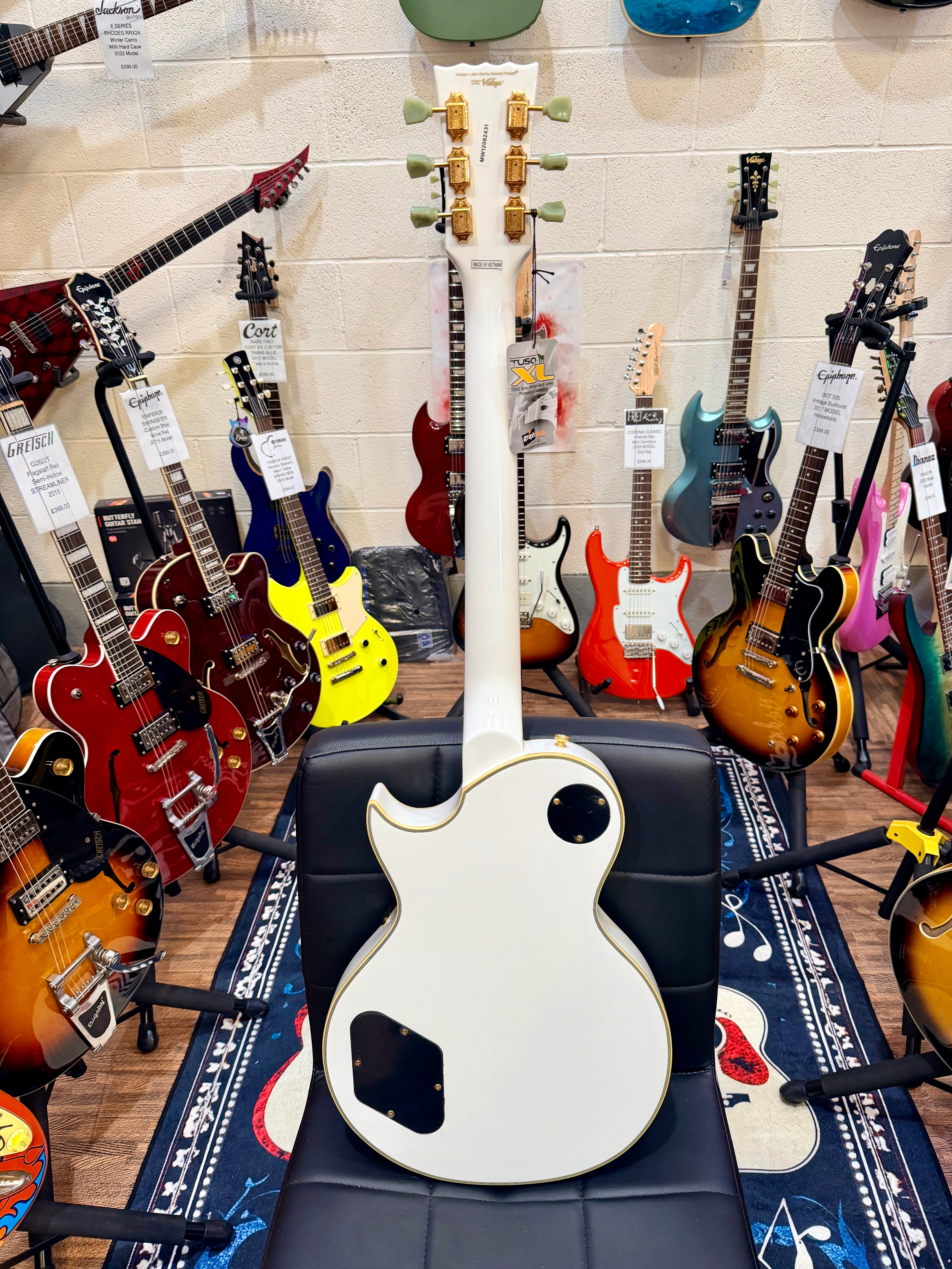 🔥NEW🔥 Vintage V100 ReIssued Electric Guitar – Arctic White Les Paul V100AW!