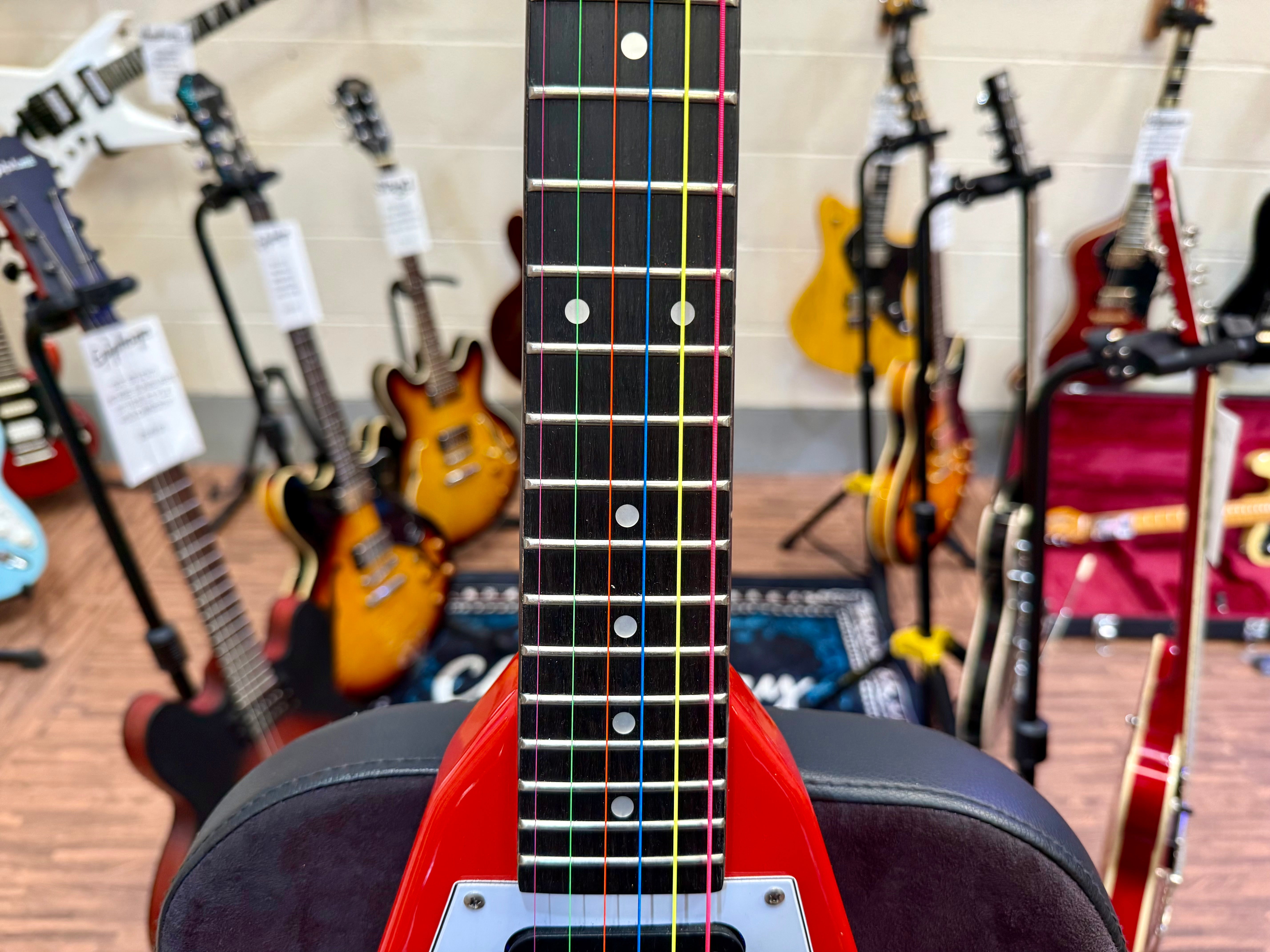 🔥DR WHO🔥 Custom Flying V Left Handed Guitar~ Doctor Who Tardis Lights~ Lefty!