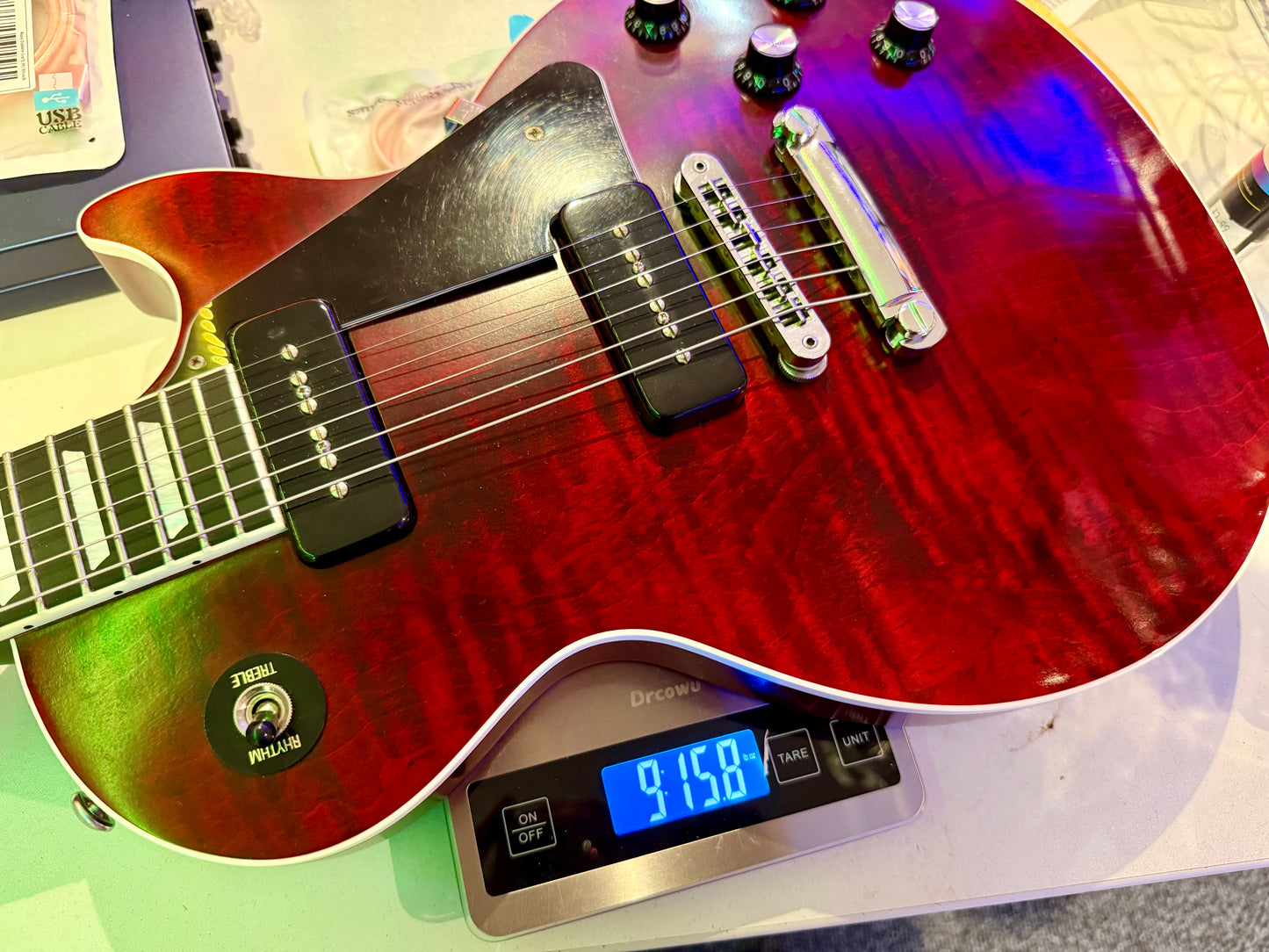 🌟2018🌟 Gibson USA Les Paul Classic Player Plus P90~ Satin Wine Red~ Case/Candy