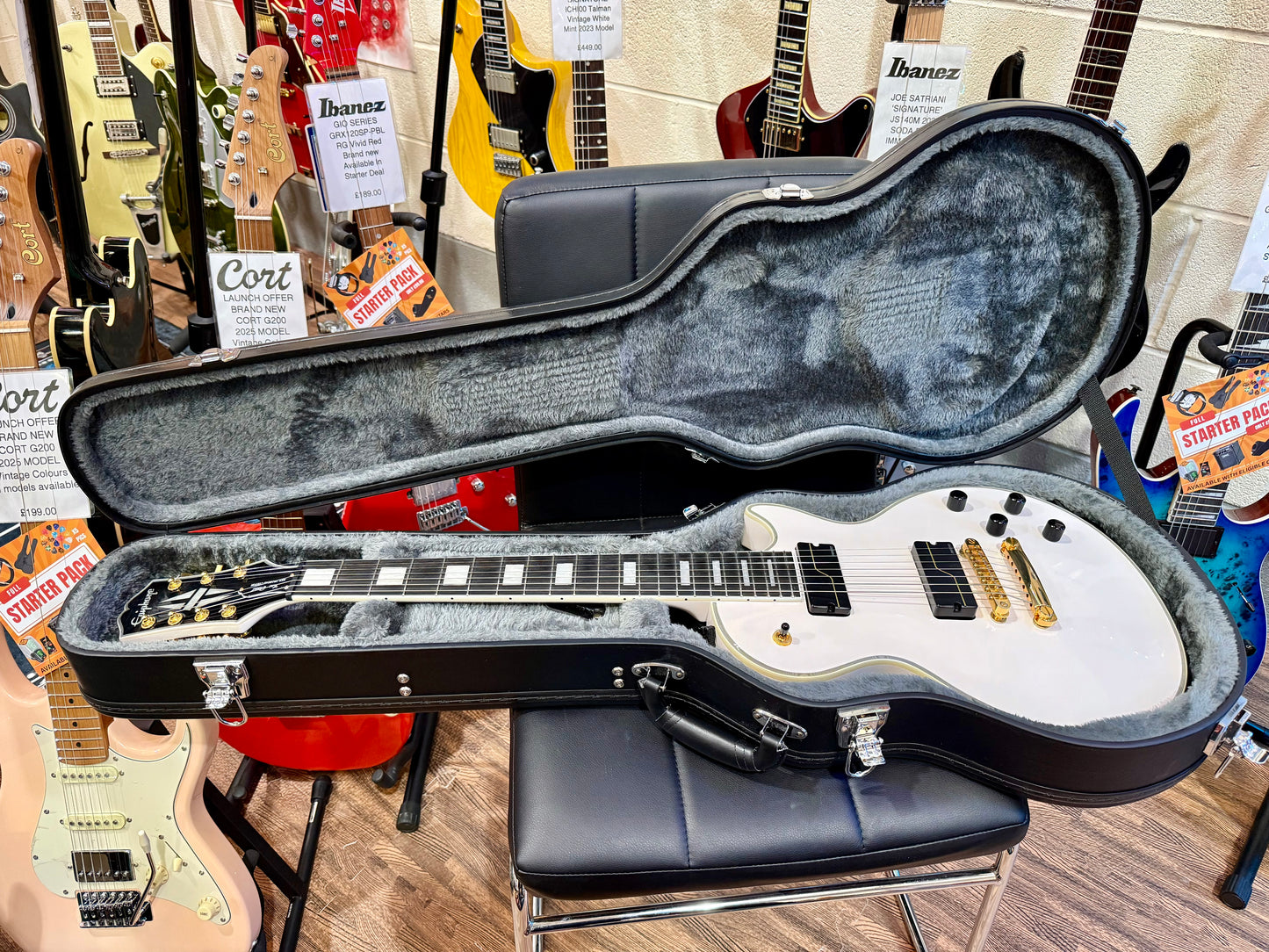 🔥MINT 2024🔥 Epiphone Matt Heafy Origins Les Paul Custom 7-String~ Bone White!