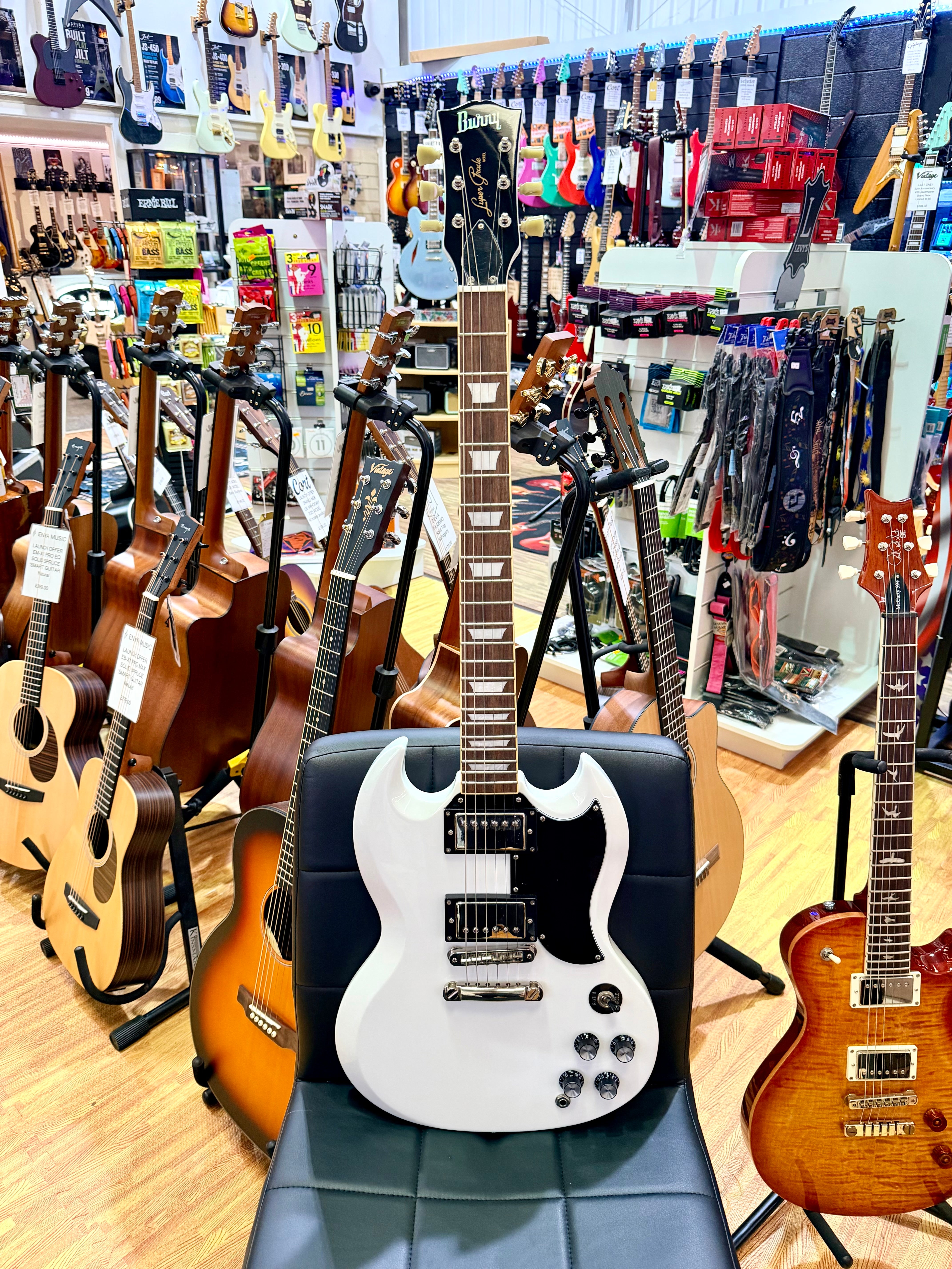 π₯2023π₯ Burny RSG-60 β63 Alpine White SG Electric Guitar~ Near Mint~ Fernandes!