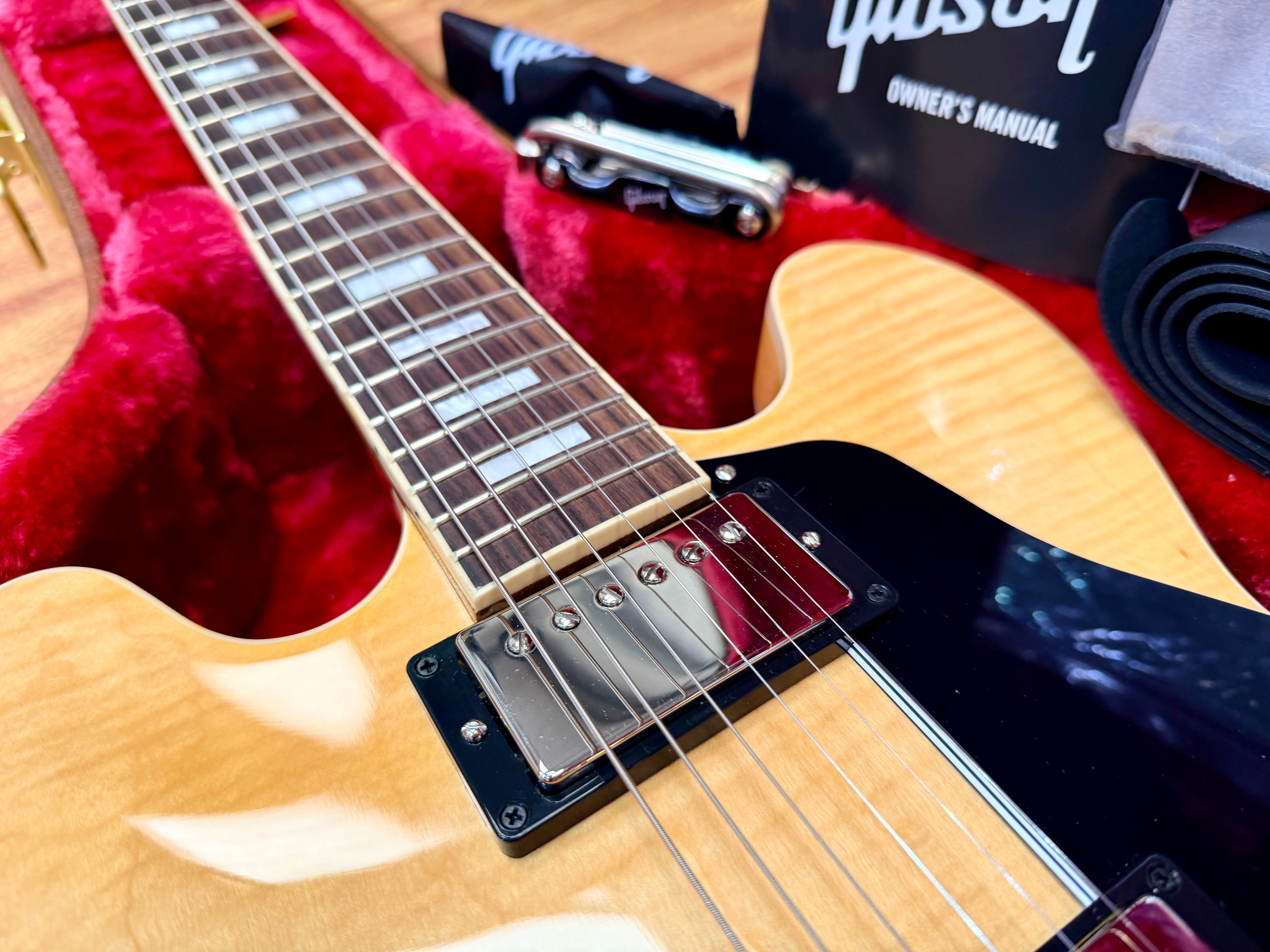 ✨MINT✨ Gibson ES-335 Figured Antique Natural~ Ex-Demo Semi-Hollow + Hard Case!