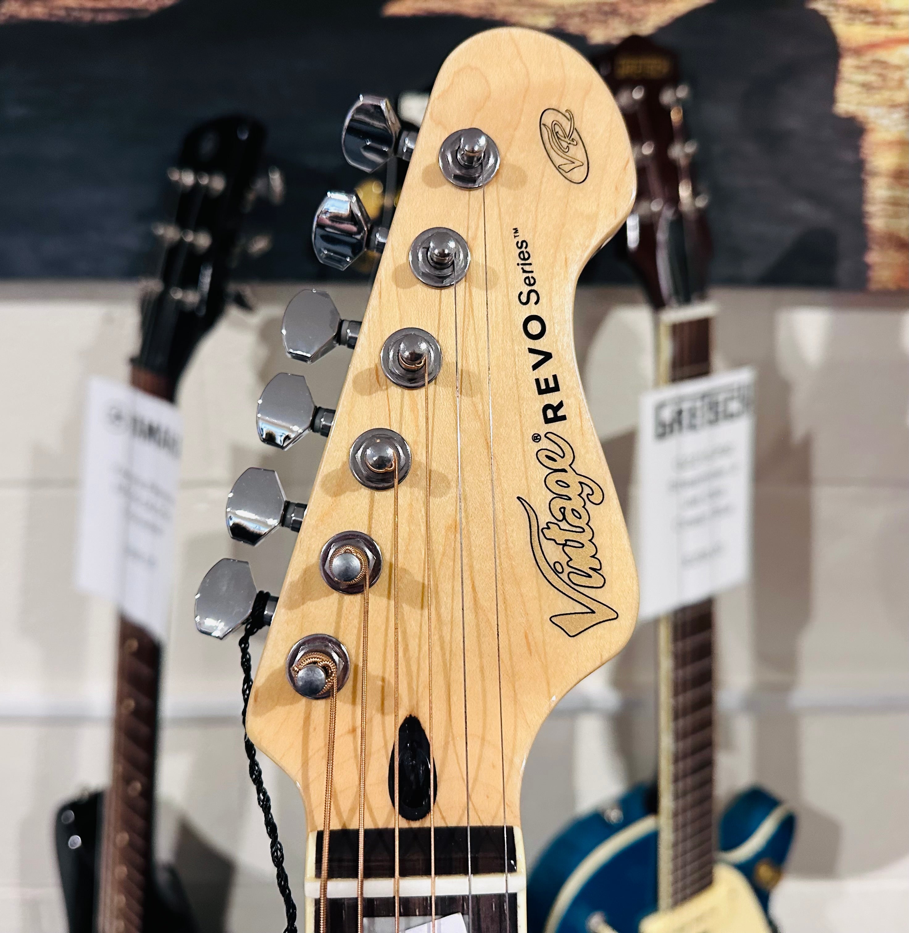 🌟BRAND NEW MODEL🌟 Vintage REVO ELEKTRA ~ Natural Silk Electro-Acoustic Guitar!