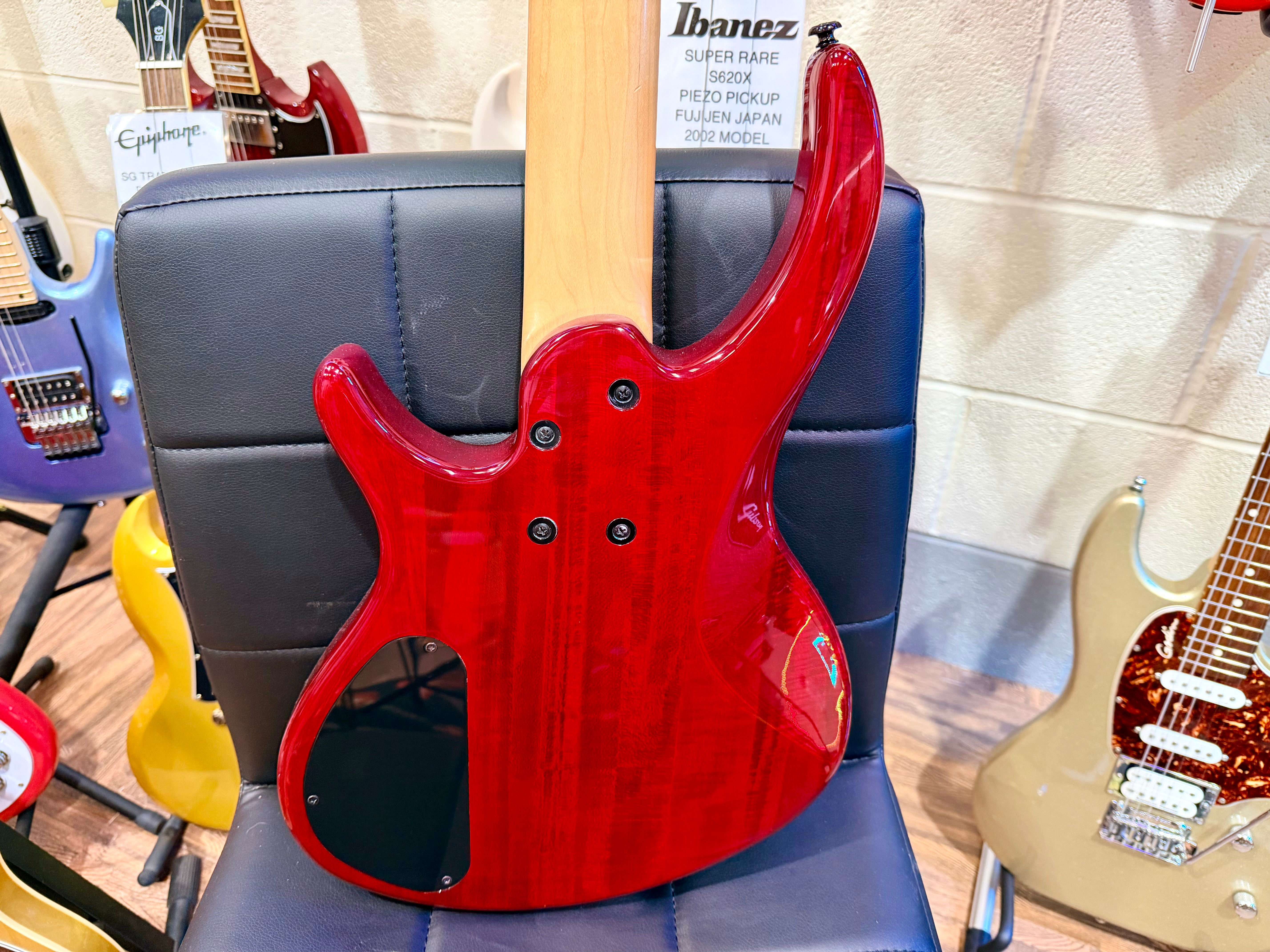 🔥 5 STRING 🔥 Epiphone Toby By Tobias Deluxe V Electric Bass Guitar~ Gloss Red!