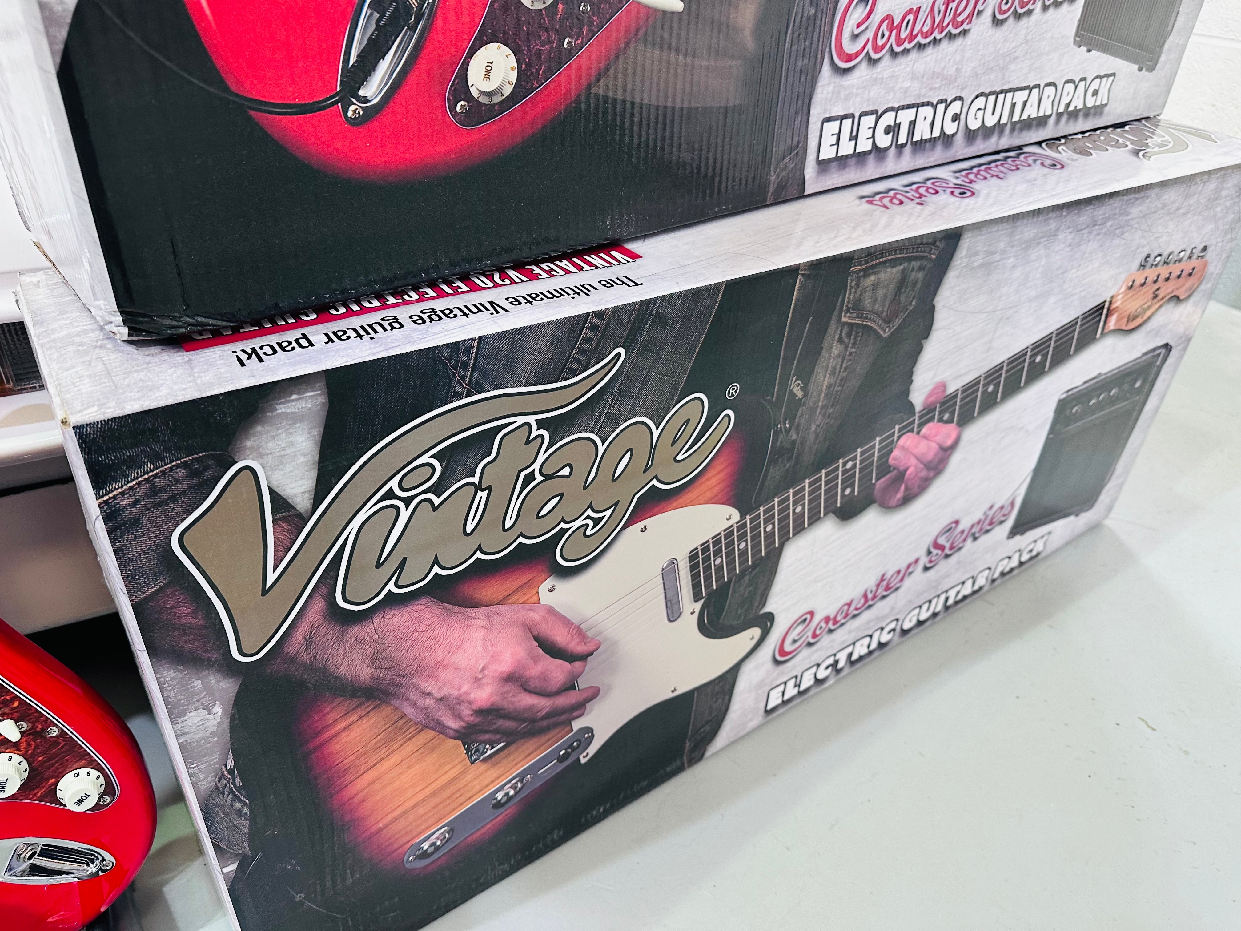 🌟NEW🌟 Vintage V20 Coaster Telecaster Bundle Starter Pack Amp/Bag~ Butterscotch