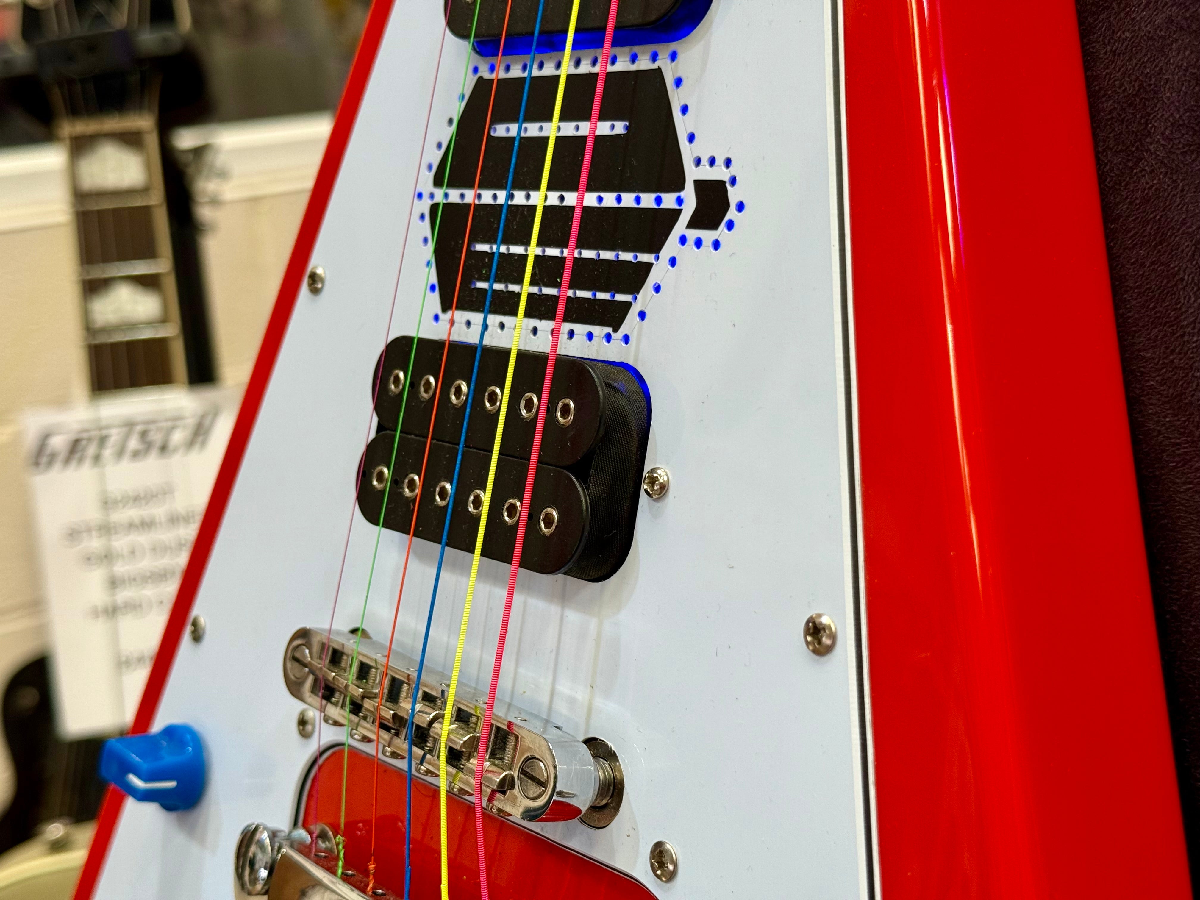 🔥DR WHO🔥 Custom Flying V Left Handed Guitar~ Doctor Who Tardis Lights~ Lefty!