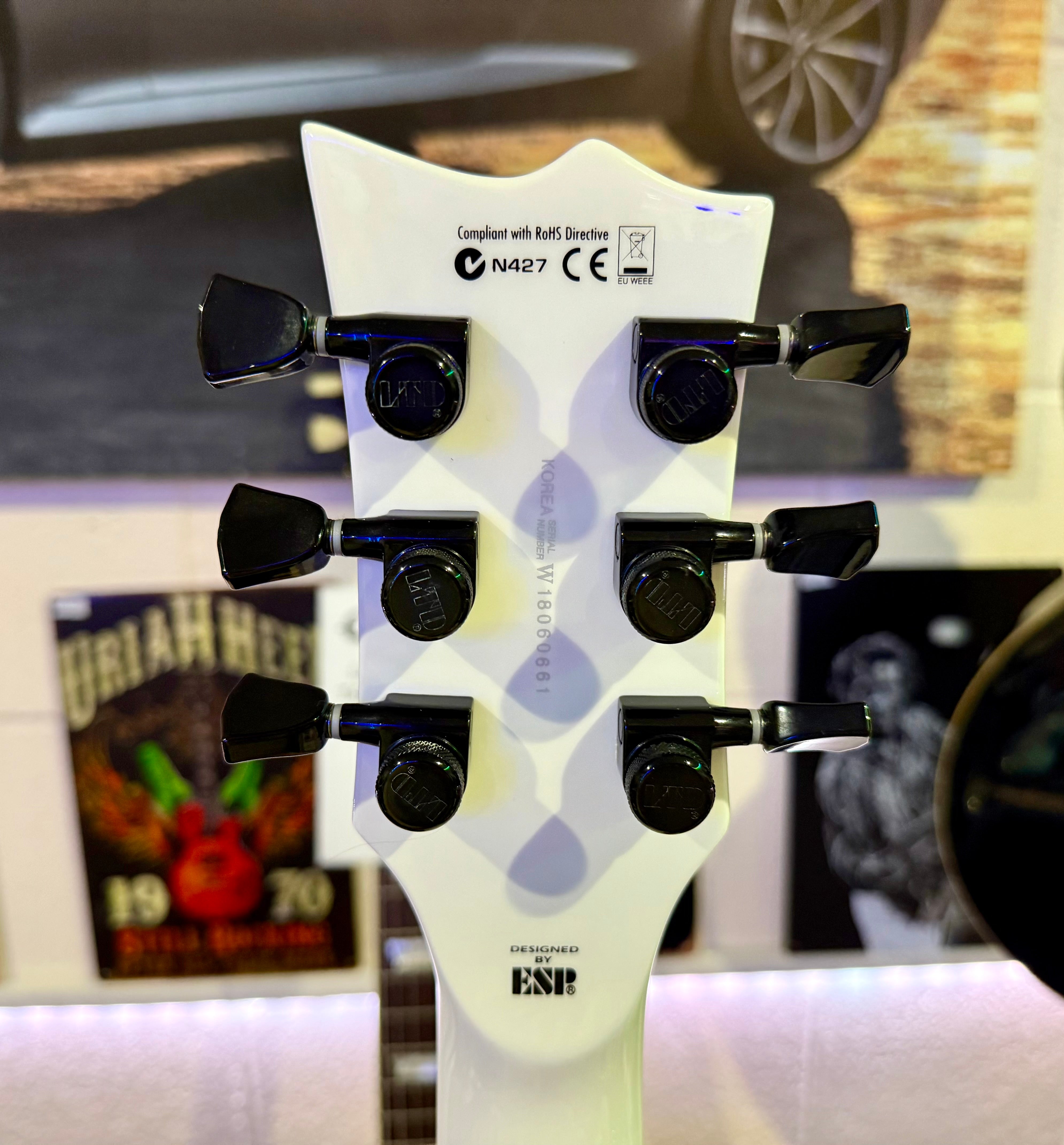 🔥MINT🔥 ESP LTD James Hetfield Iron Cross Signature~ Metallica~ Snow White~2018