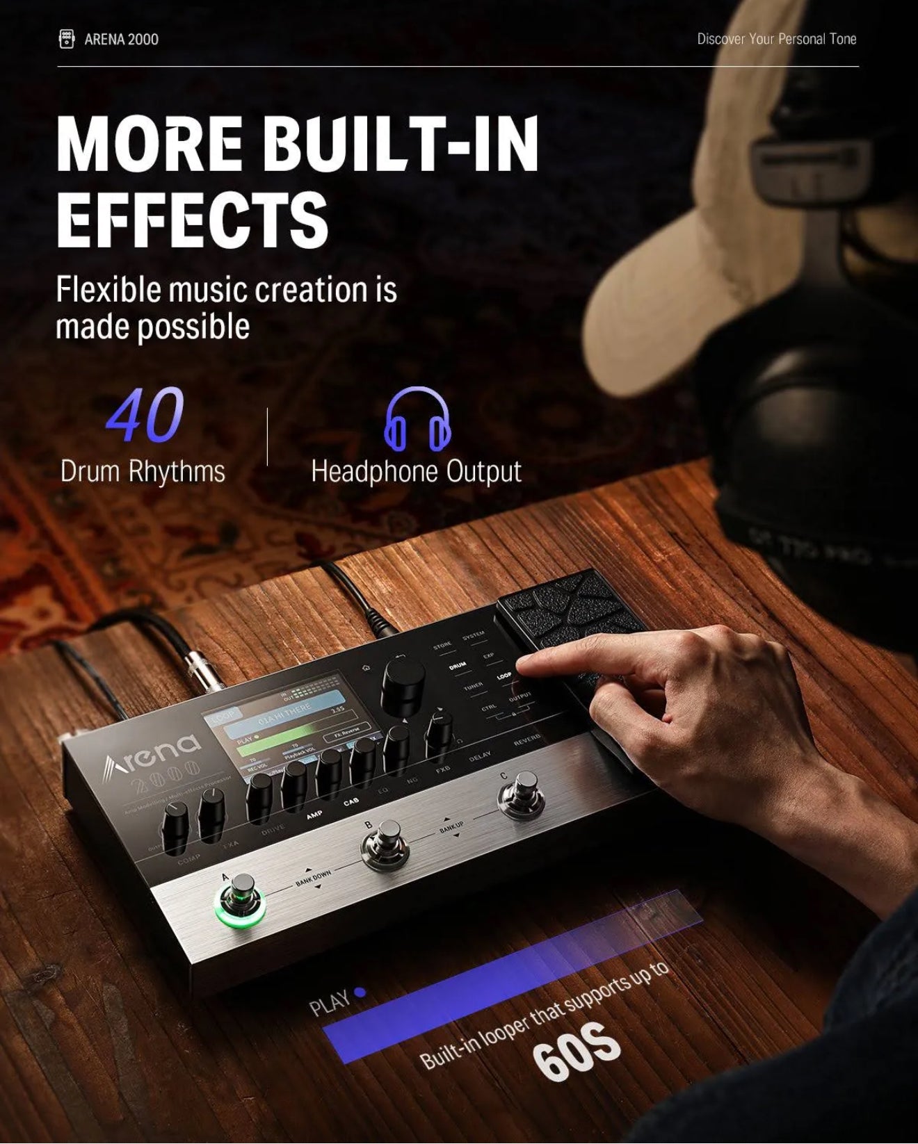 🎸 Donner Arena 2000 Multi-Effects Pedal~ Amp Modelling~ 278 Effects~ IR Loader 🎸