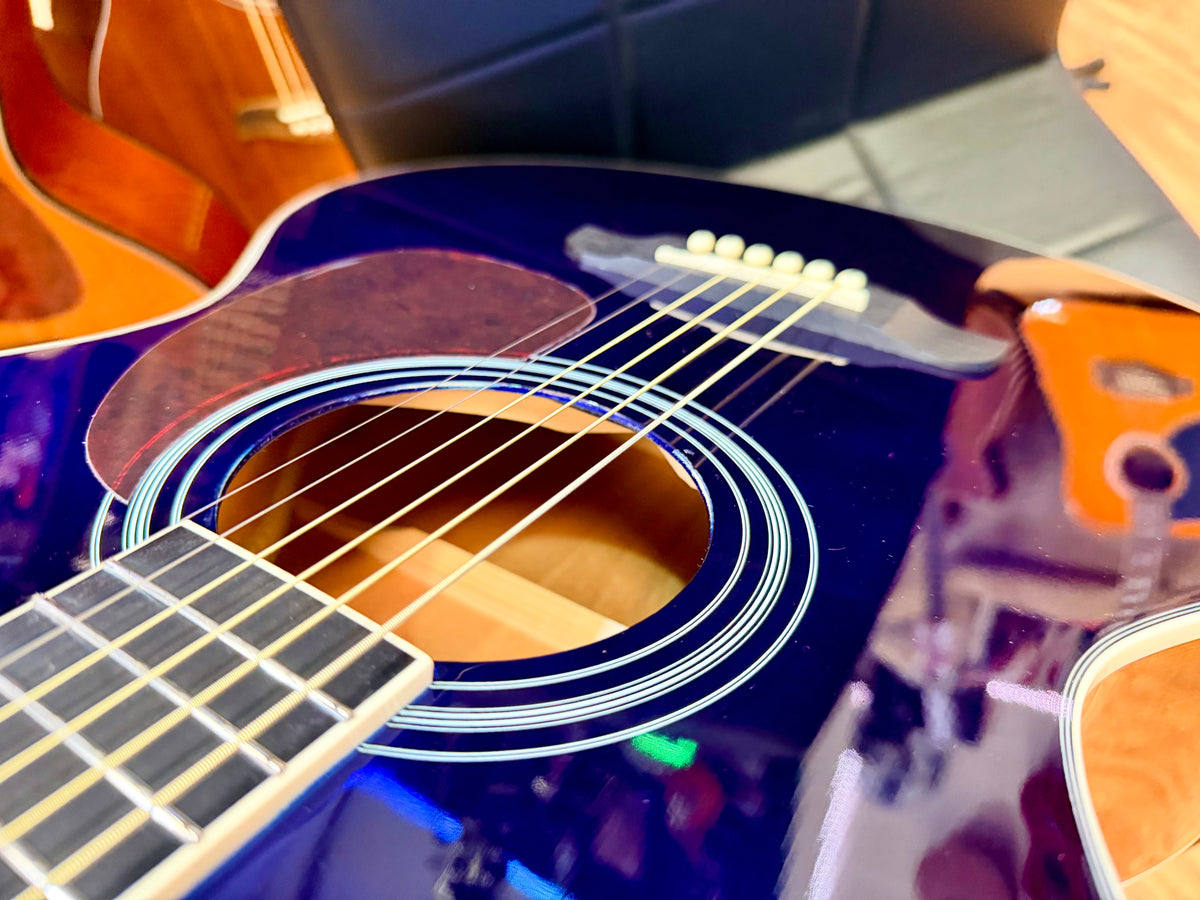 Brunswick BF200BL Mahogany Folk Acoustic Guitar~ Blue Gloss