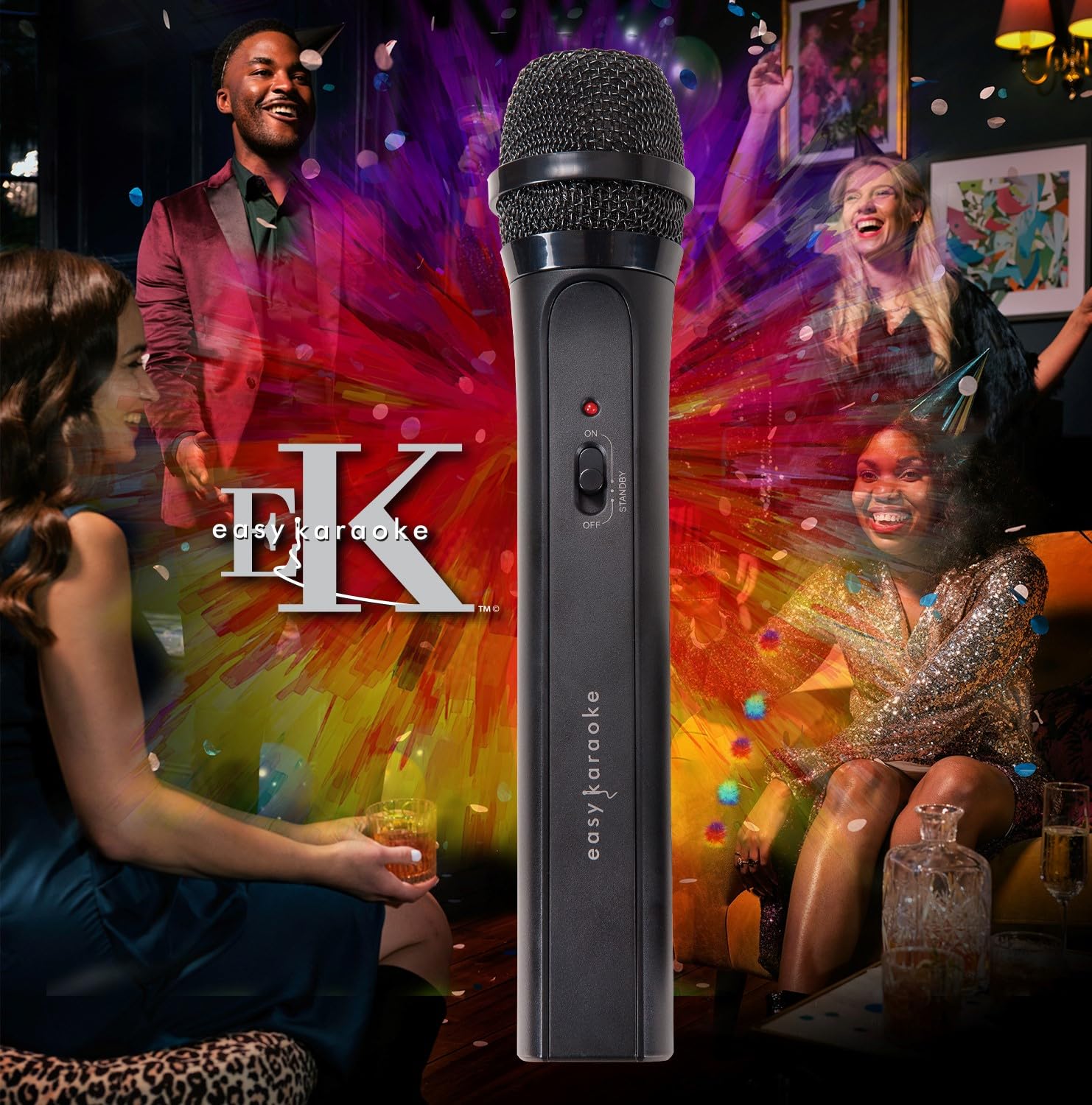 NEW Easy Karaoke Uni-Directional Dynamic Wireless Microphone Black EKS717B