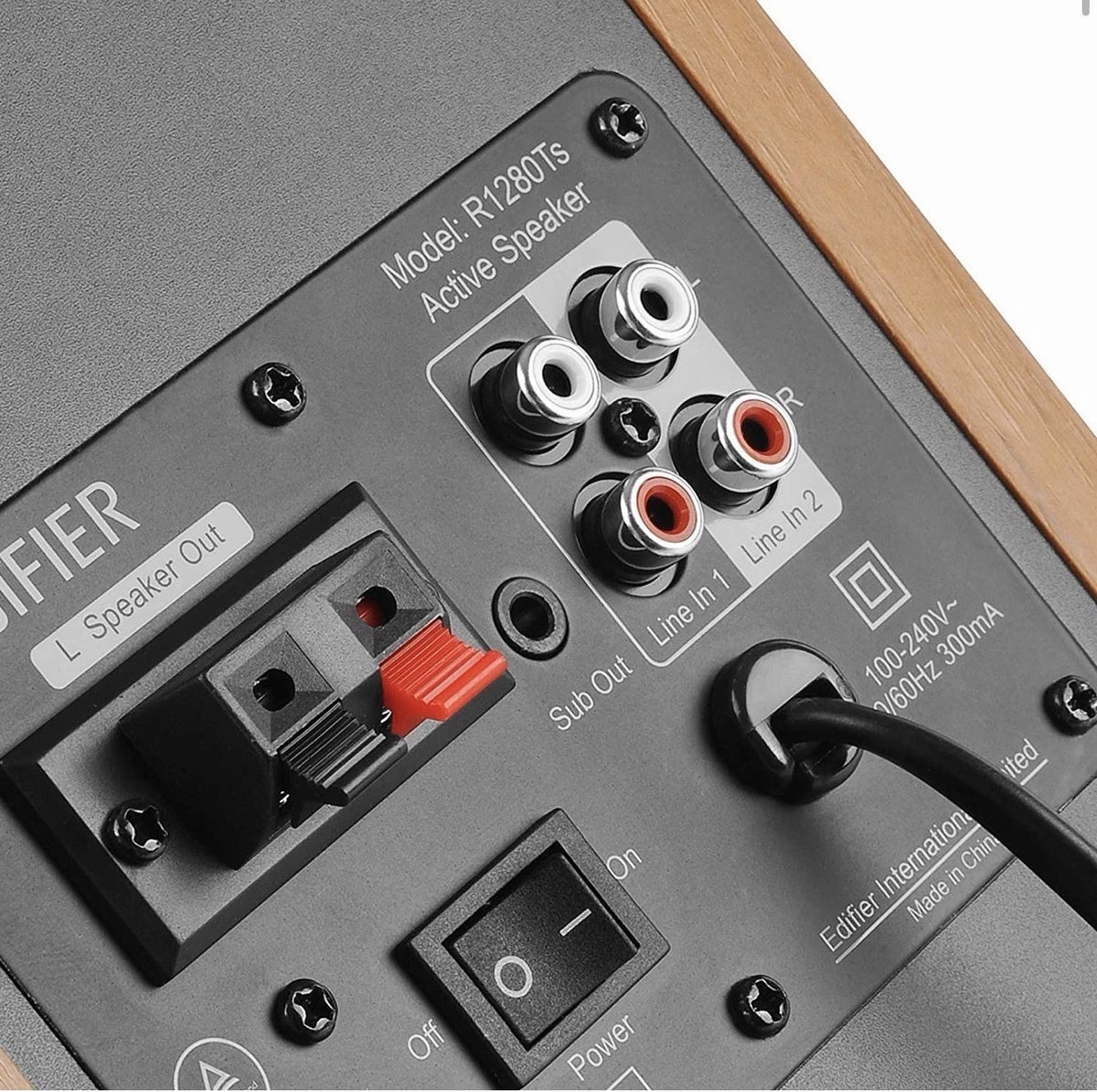 Edifier R1280Ts Active Bookshelf Speakers 2.0 Stereo PC/MAC/Studio Hi-Fi - Wood