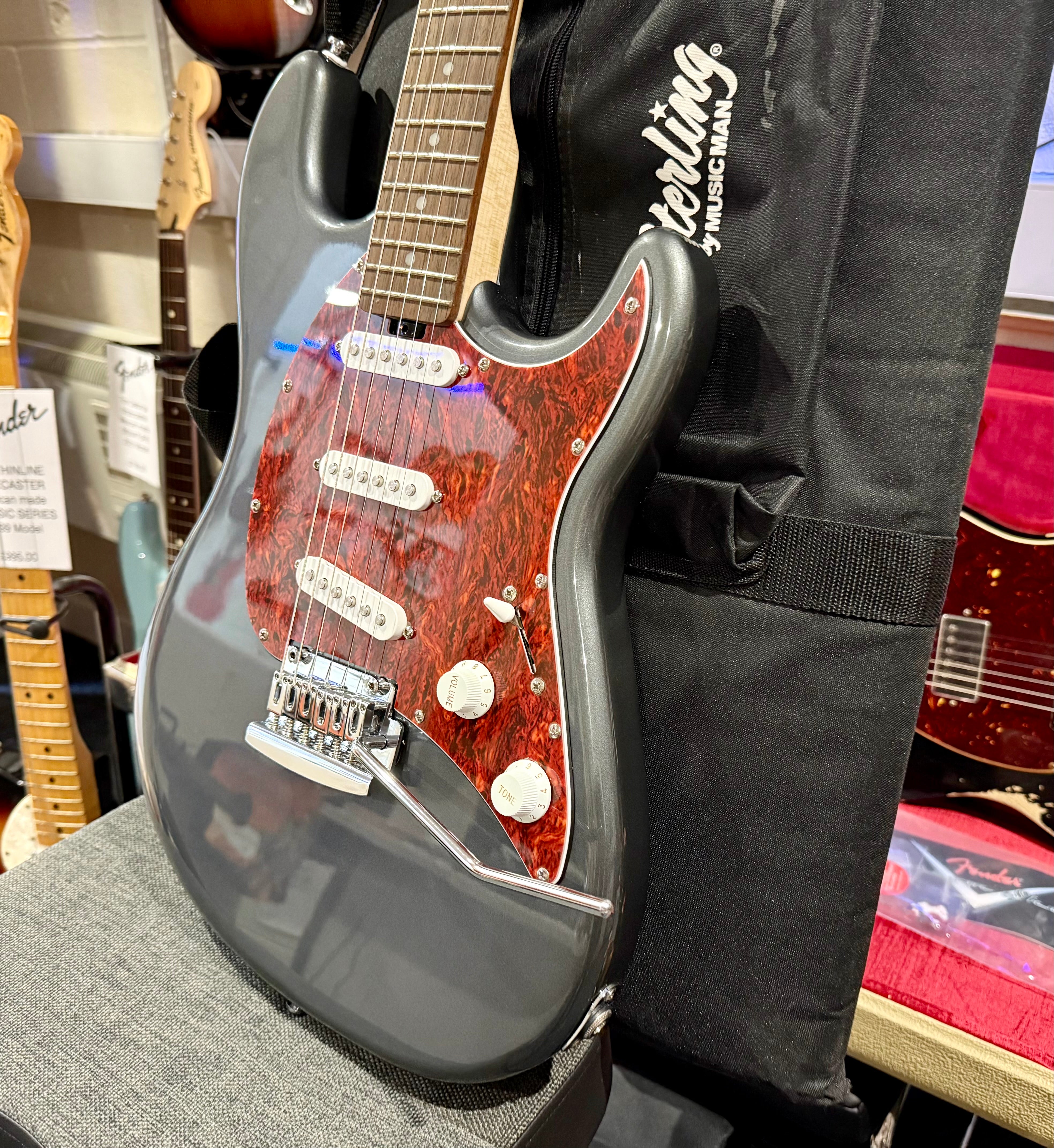 🌟MINT🌟 Sterling by Music Man SUB CT30 Cutlass SSS~ Charcoal Frost + Gig Bag!