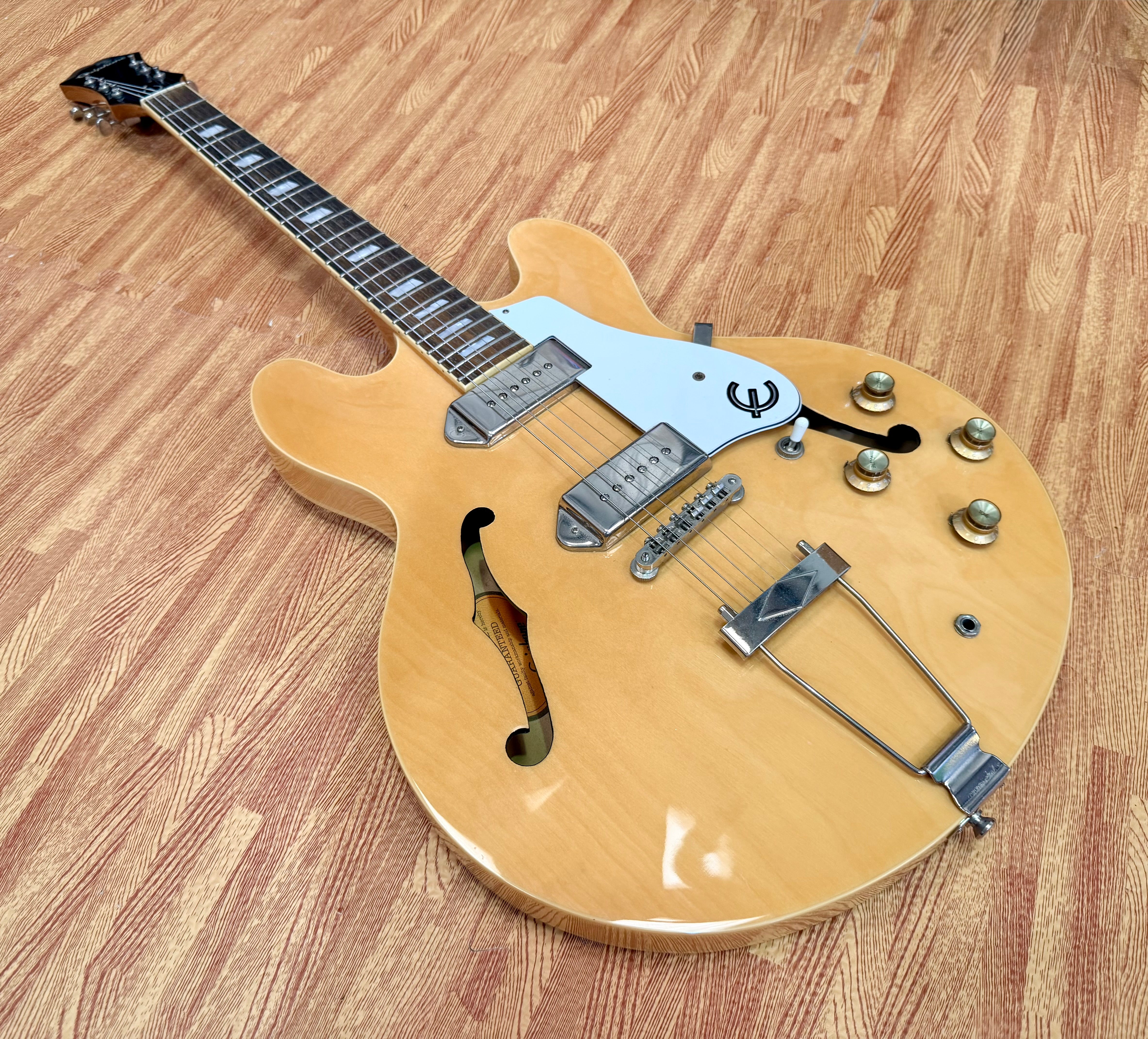 ⚡️2016⚡️ Epiphone Casino Natural Hollowbody P90 Electric Guitar~ Dogear Pickups!