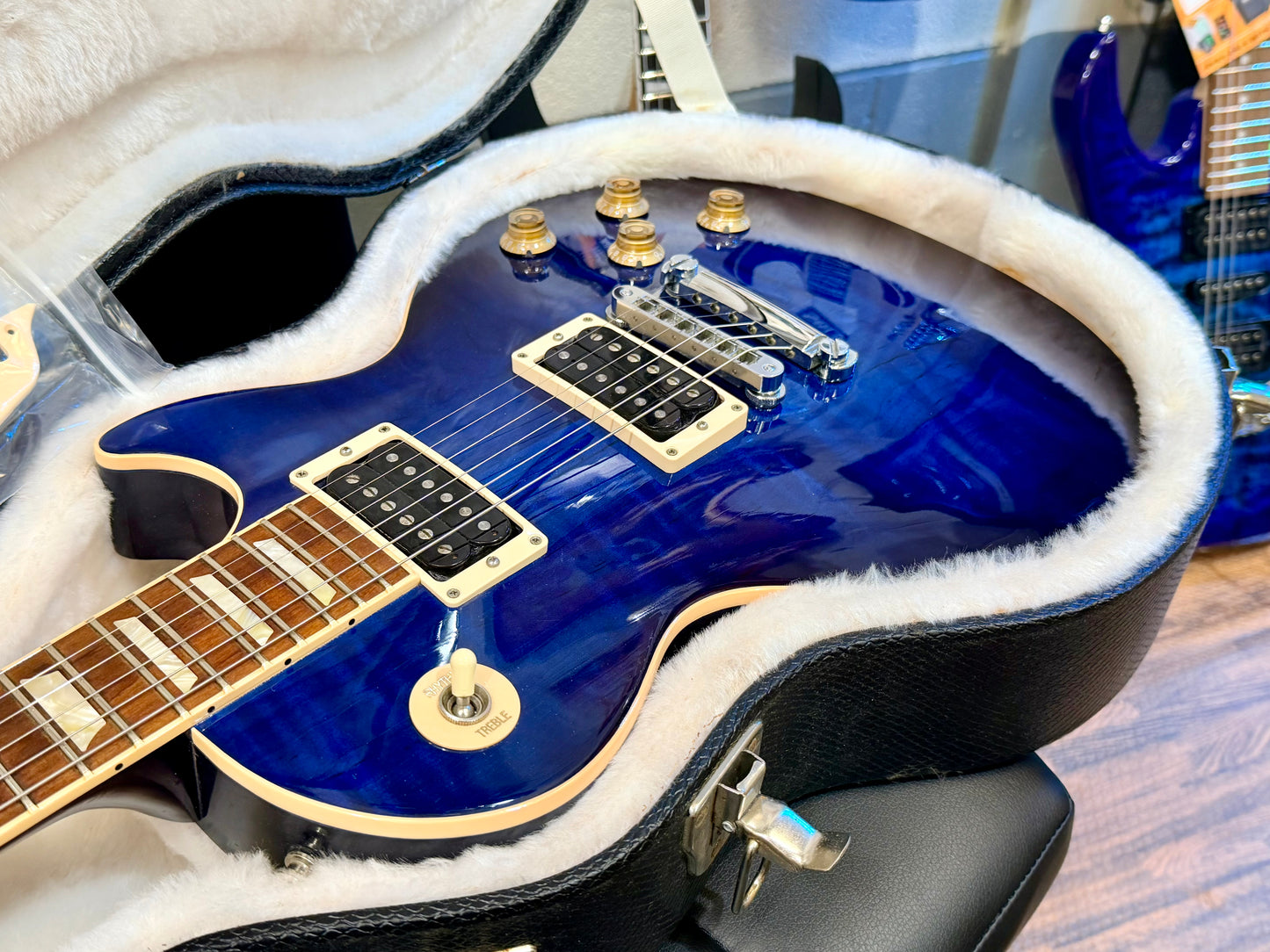 🔥2011 USA🔥 Gibson Les Paul Classic Plus Top~ Manhattan Midnight Blue + Case!