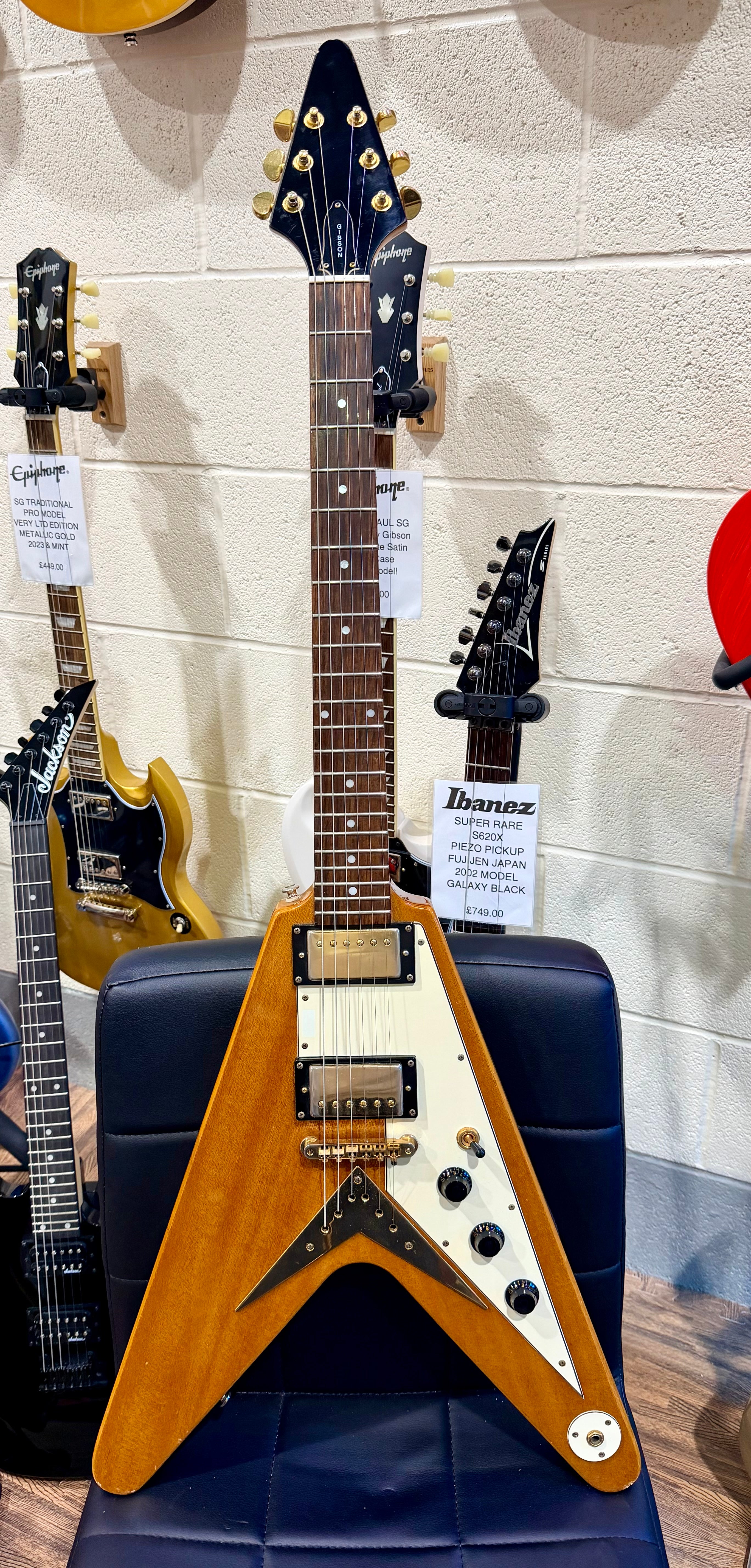 🔥2003 RARE🔥 Epiphone Korina Flying V ’58 Reissue~ Unsung Korea + Flight Case!