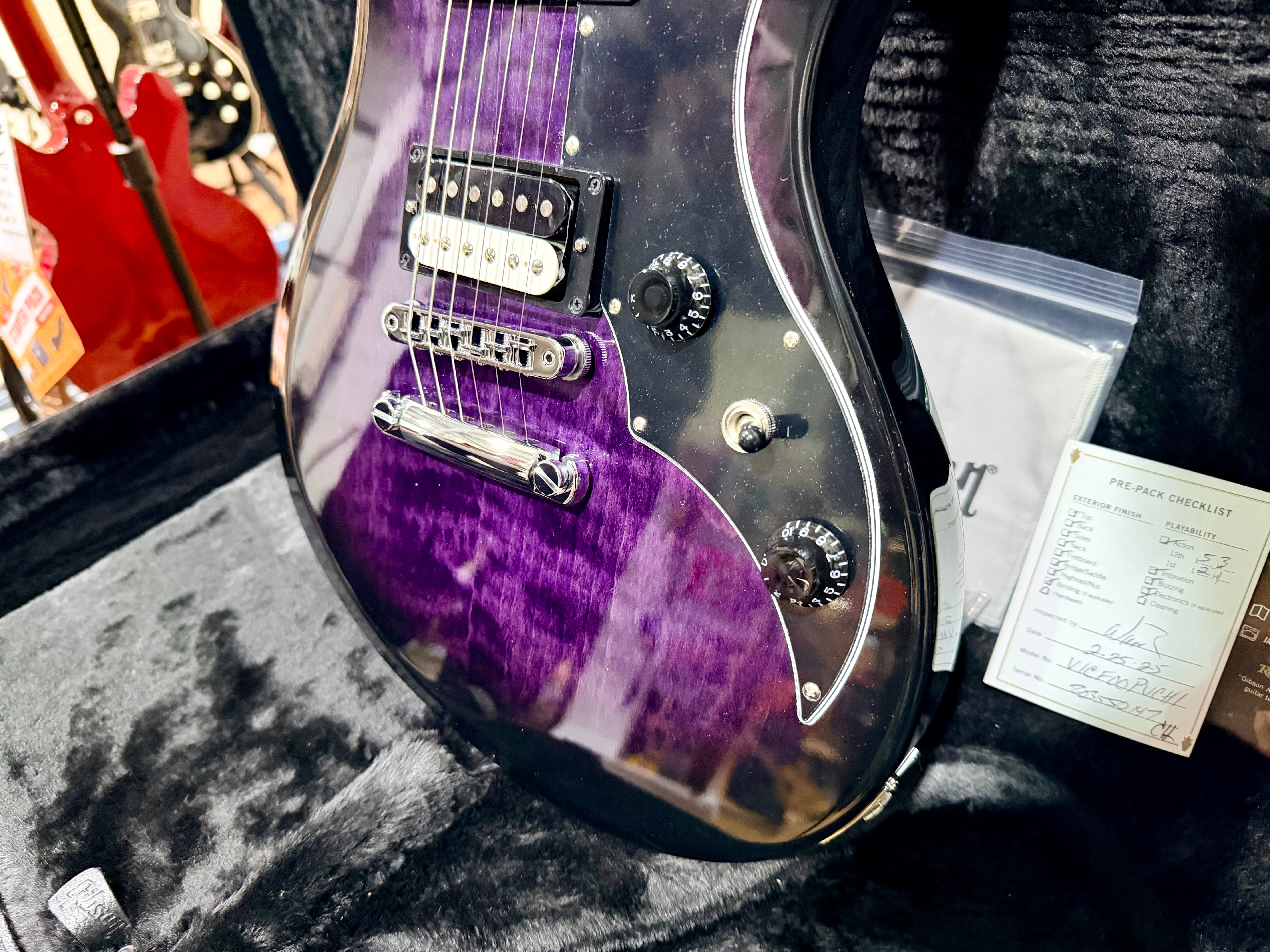 🔥NEW🔥 2025 Gibson Victory Figured Top~ Dark Purple Burst~ Hard Case & Docs!