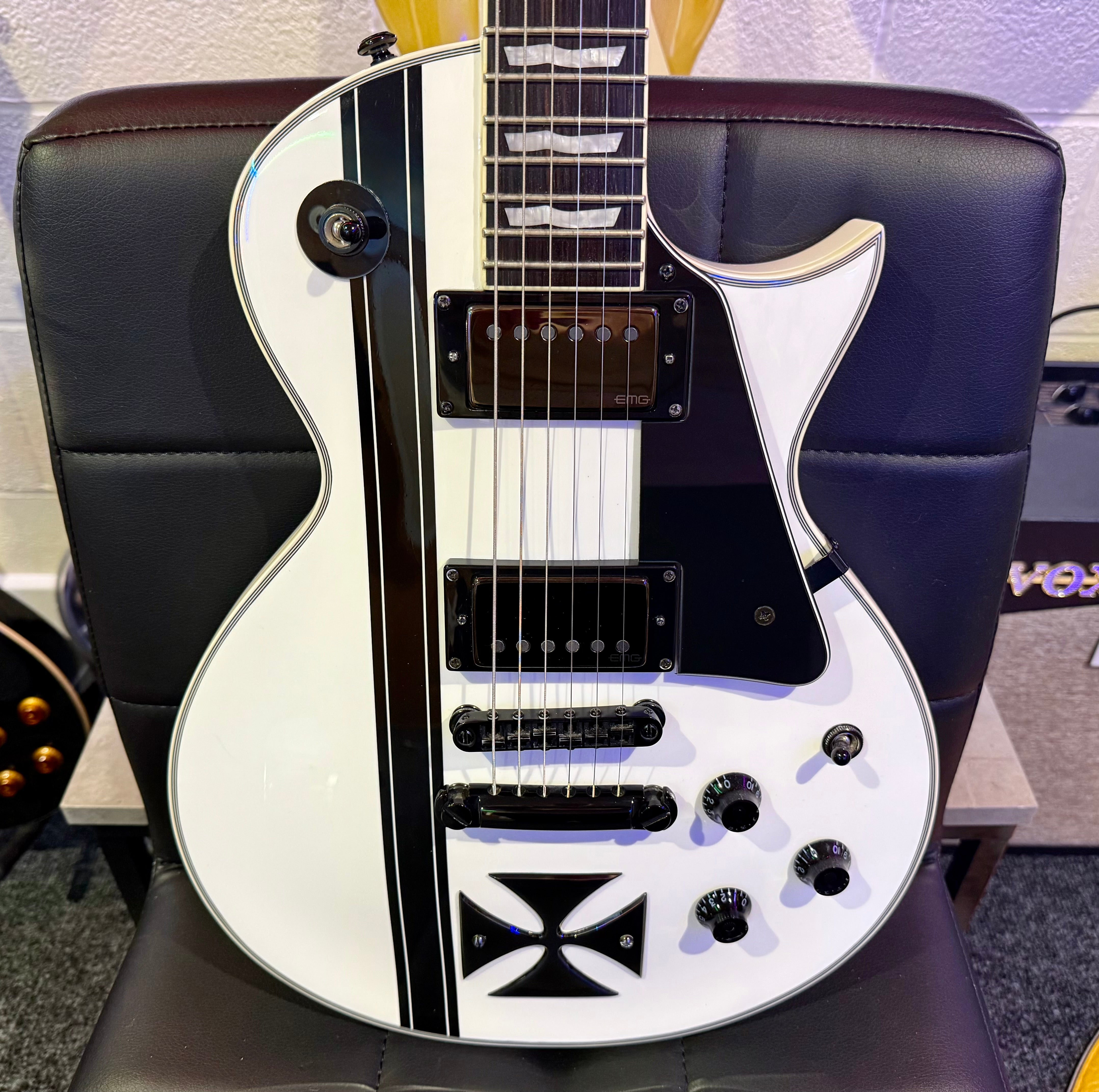 🔥MINT🔥 ESP LTD James Hetfield Iron Cross Signature~ Metallica~ Snow White~2018