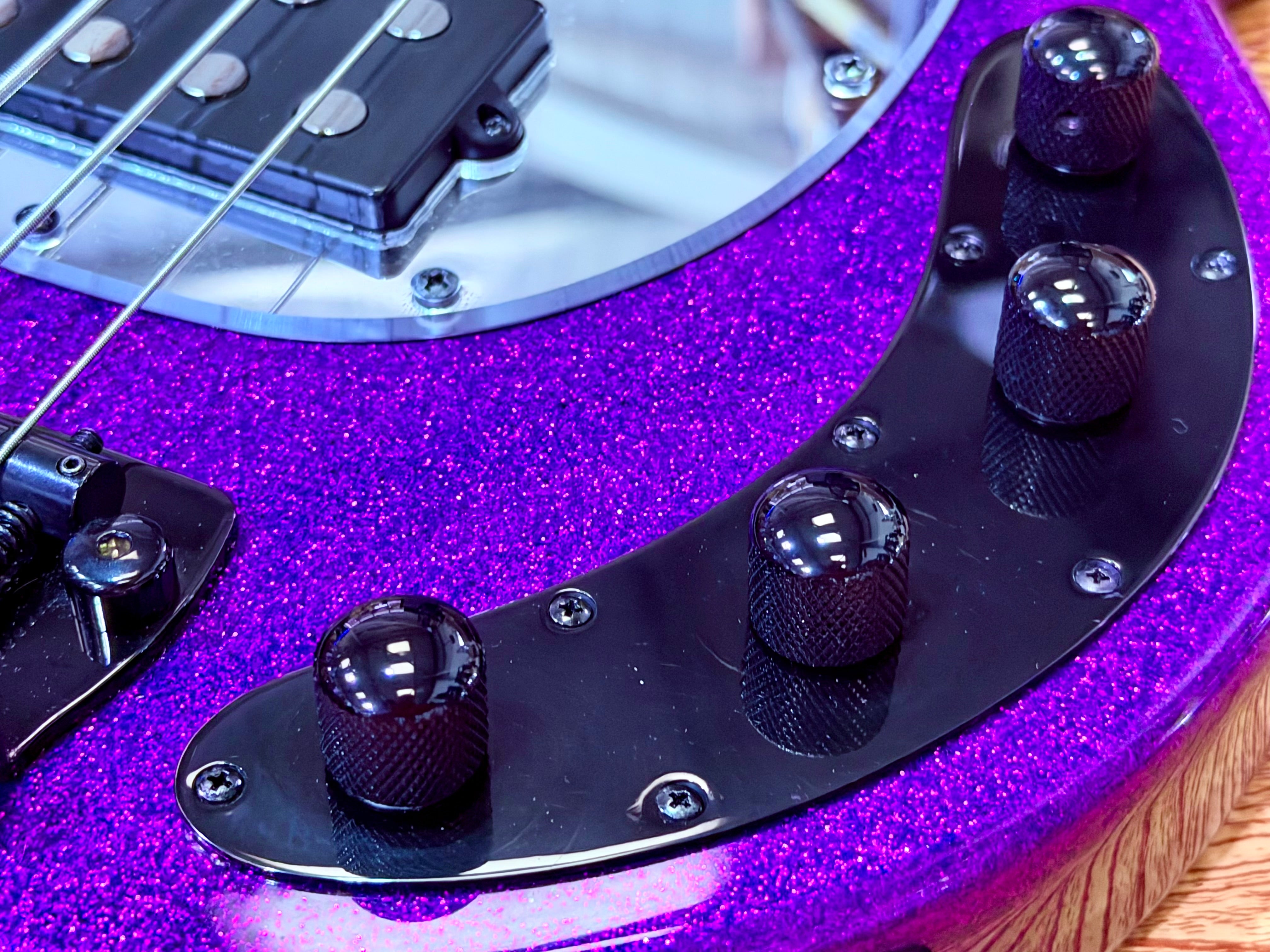 ✨2024✨ Sterling Music Man StingRay RAY34~ Purple Sparkle~ Electric Bass + Bag!