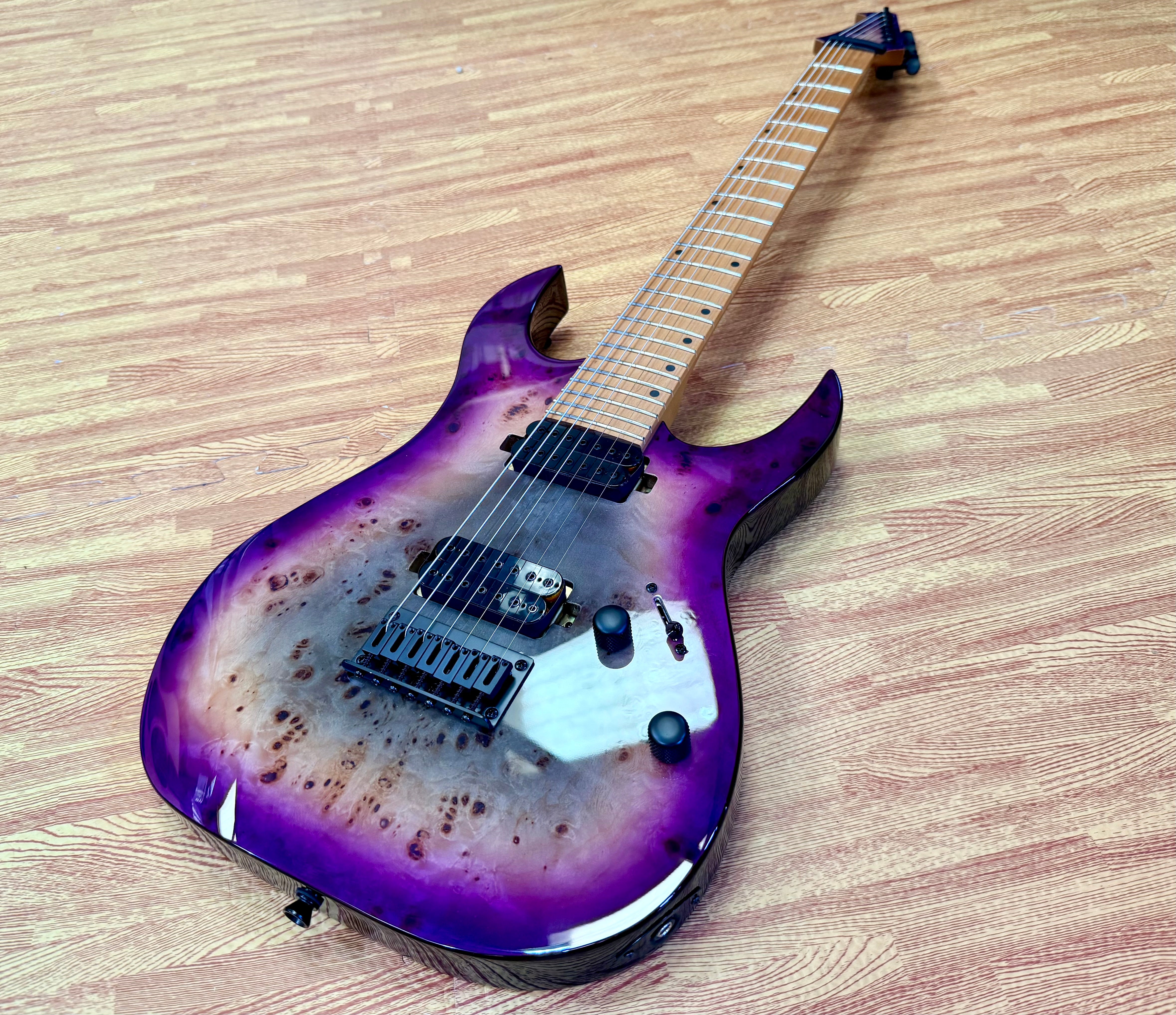 ⚡️NEW⚡️ Spira S-457 7 String Trans Purple~ Poplar Burl Top Electric Guitar~ 2026