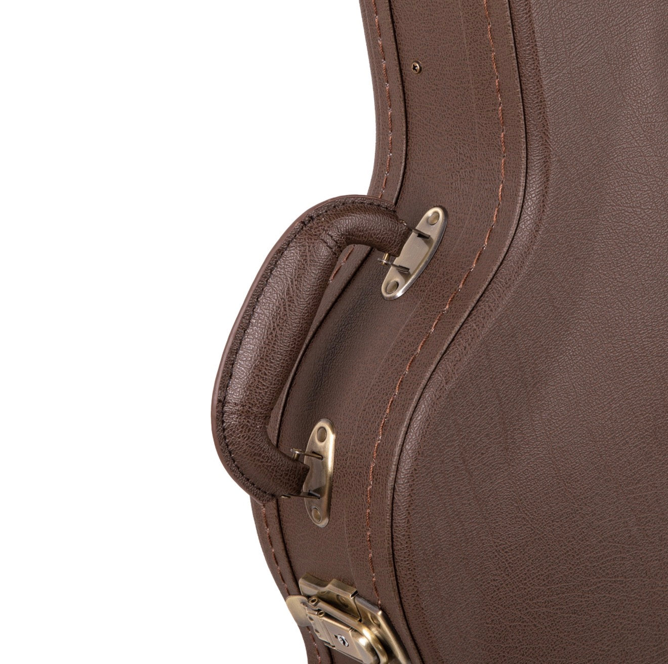 Deluxe Arch Top Wood Case Semi-Acoustic 335 Style Guitars- Brown/Red Plush