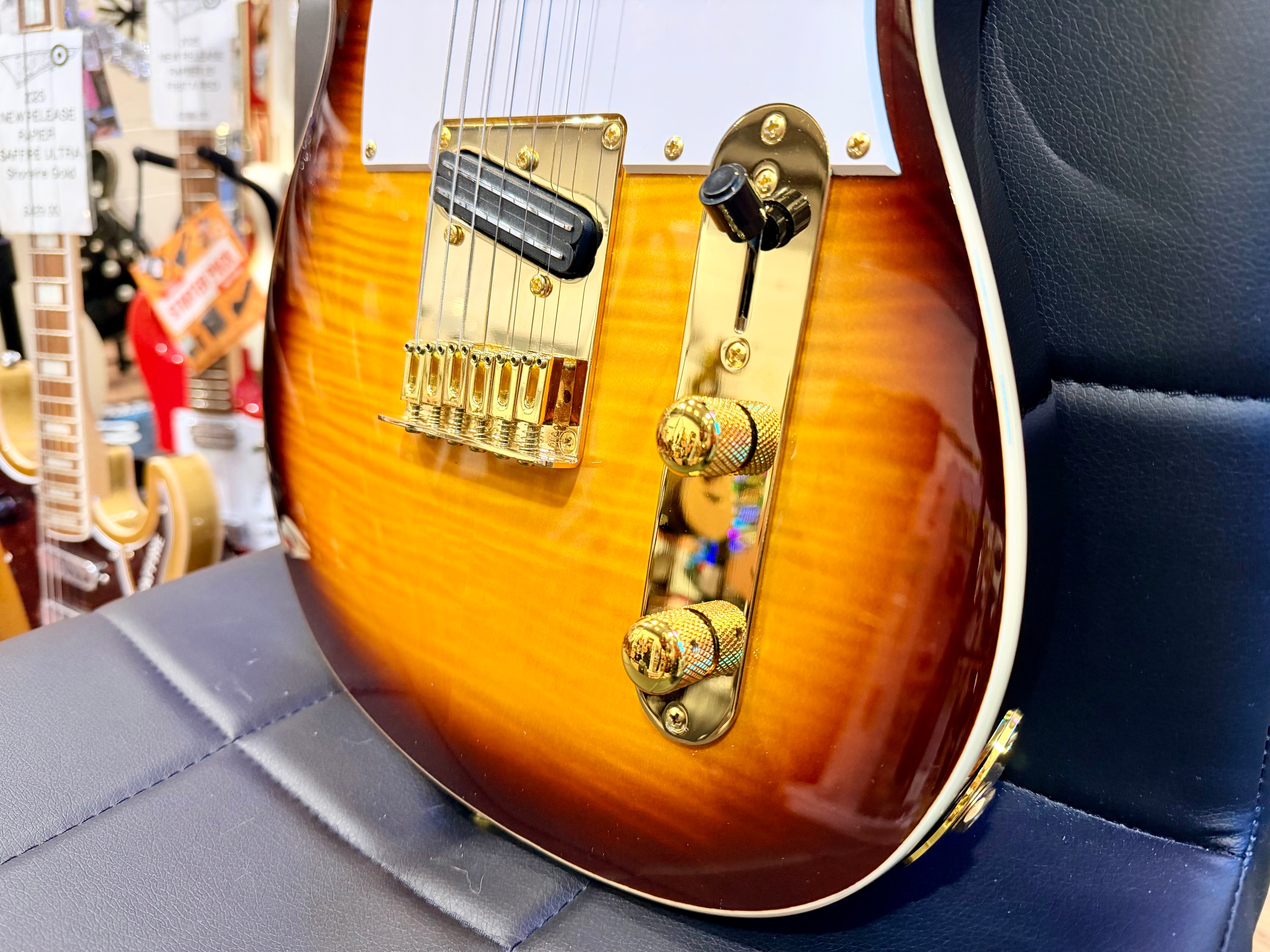 ☀️RICHIE KOTZEN☀️ JET JT-600 Roasted Maple Telecaster Style Guitar~Tobacco Burst