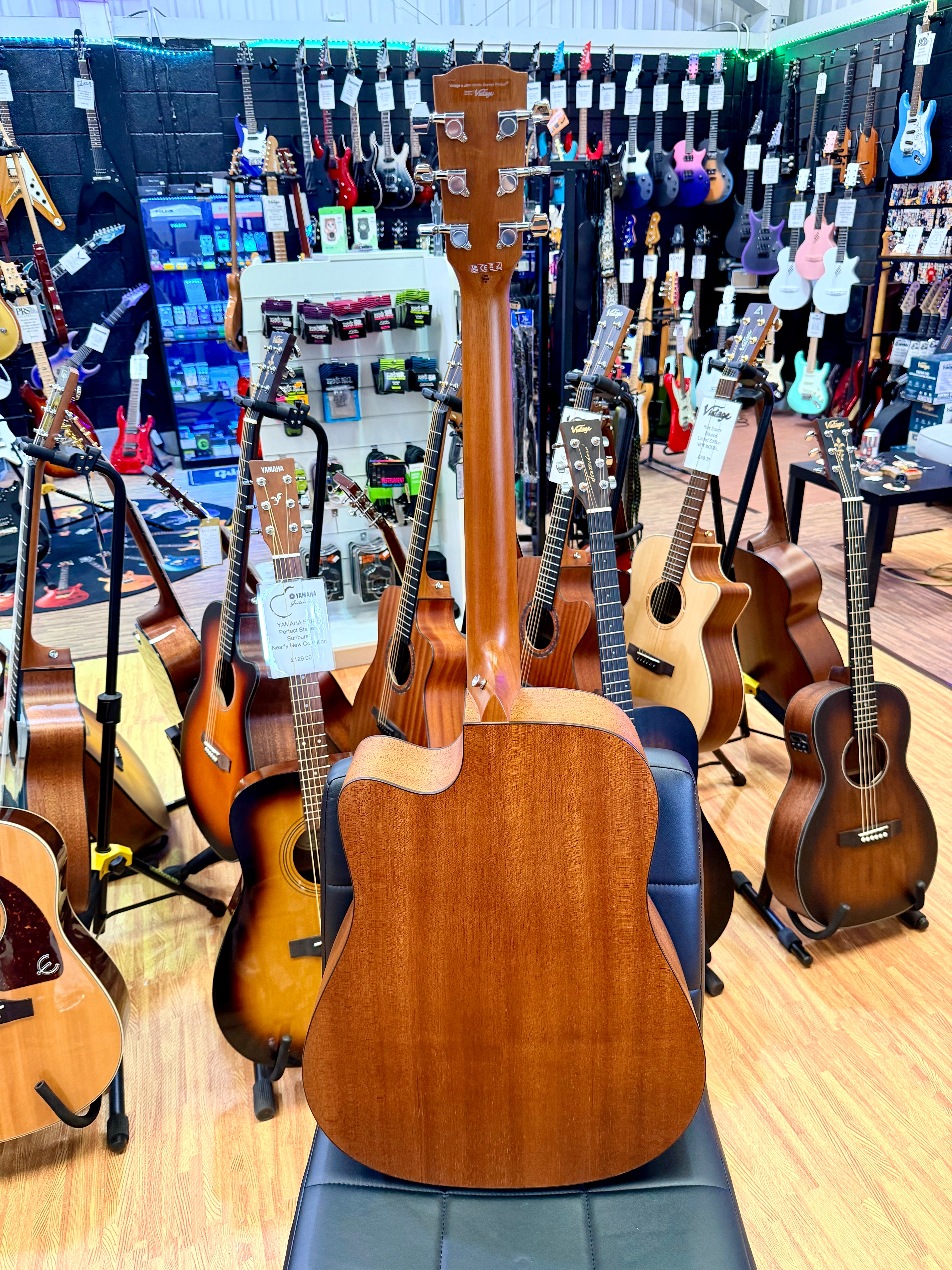 🪵NEW🪵 Vintage Statesboro VE440MM Mahogany Cutaway Electro-Acoustic Guitar!