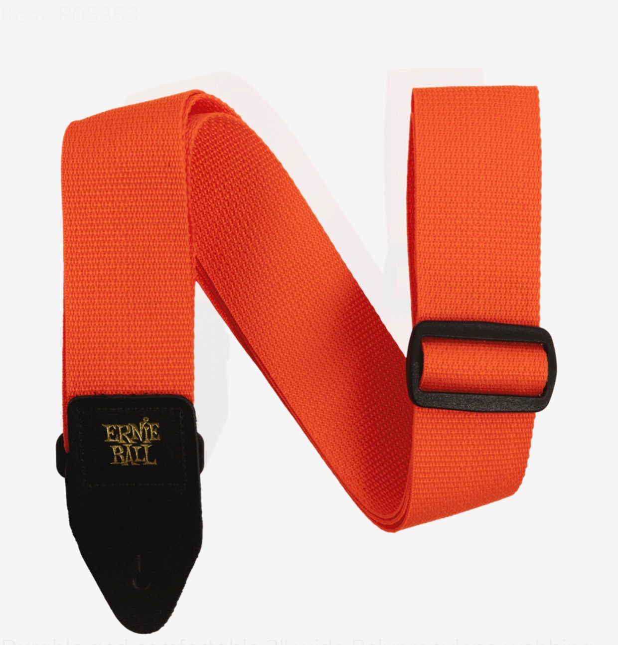 Ernie Ball Polypro 2” Guitar & Bass Strap- Orange & Black