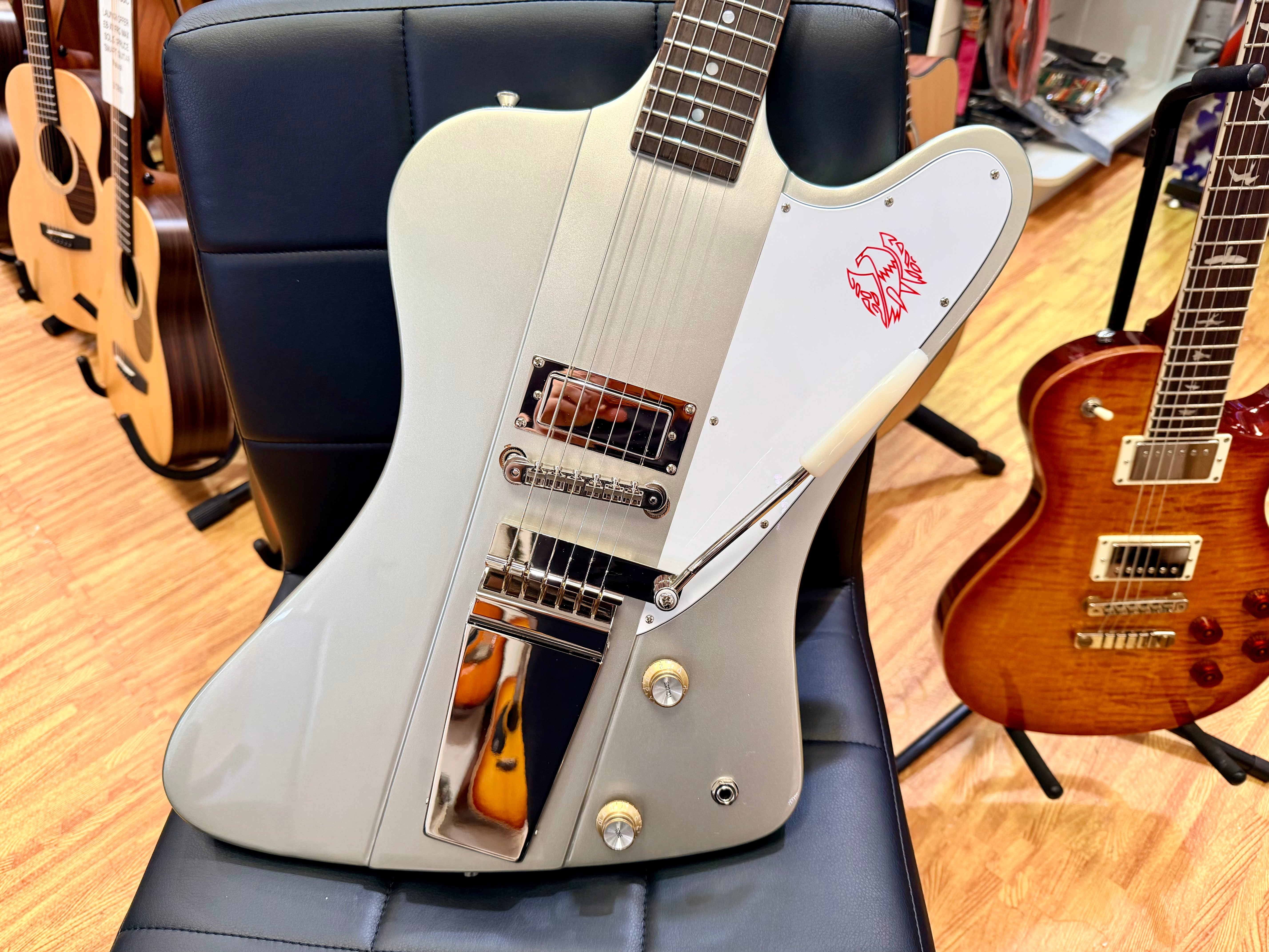 ✨2024✨ Epiphone Inspired By Gibson Custom 1963 Firebird I Silver Mist~ Maestro