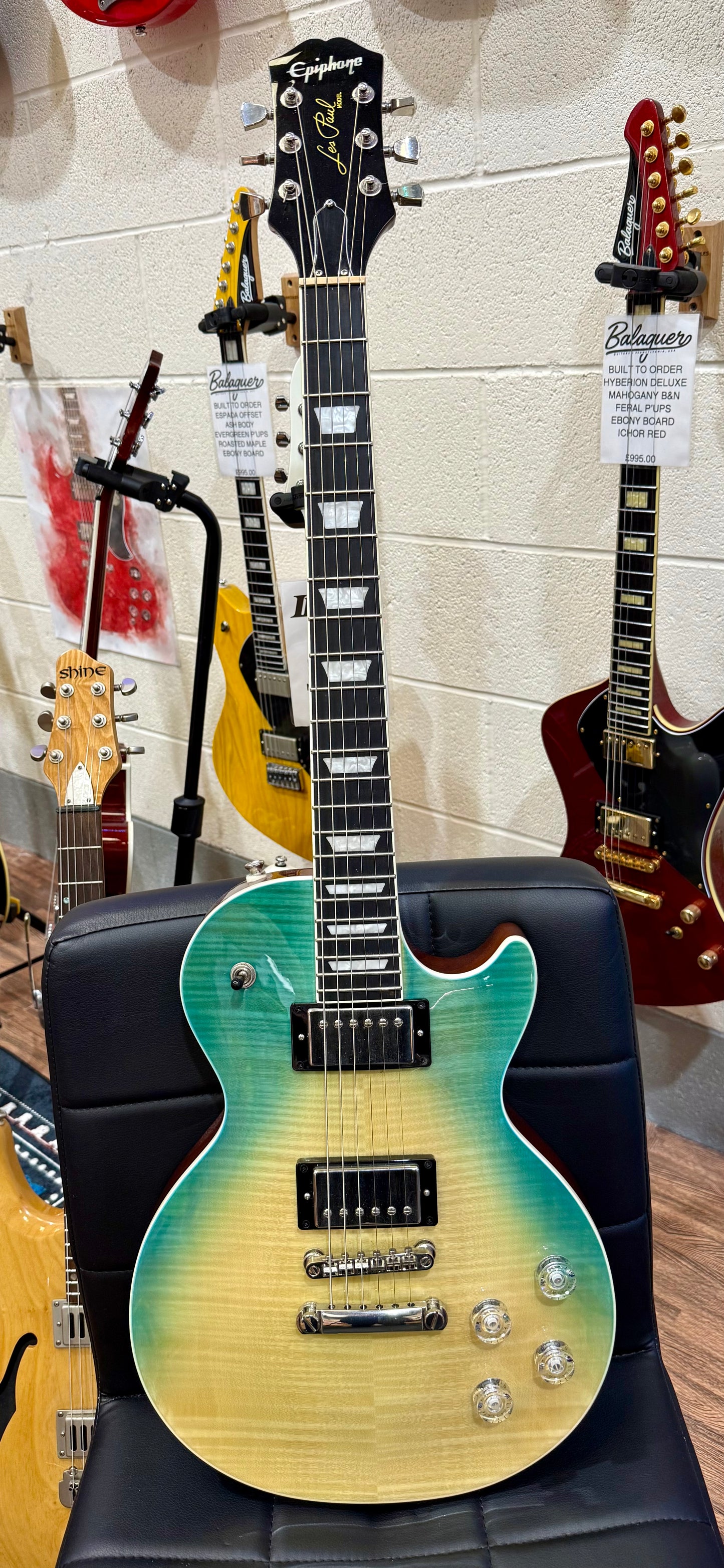 🌟 Epiphone Les Paul Modern Figured~ Caribbean Blue Fade~ Inspired By Gibson 🌟