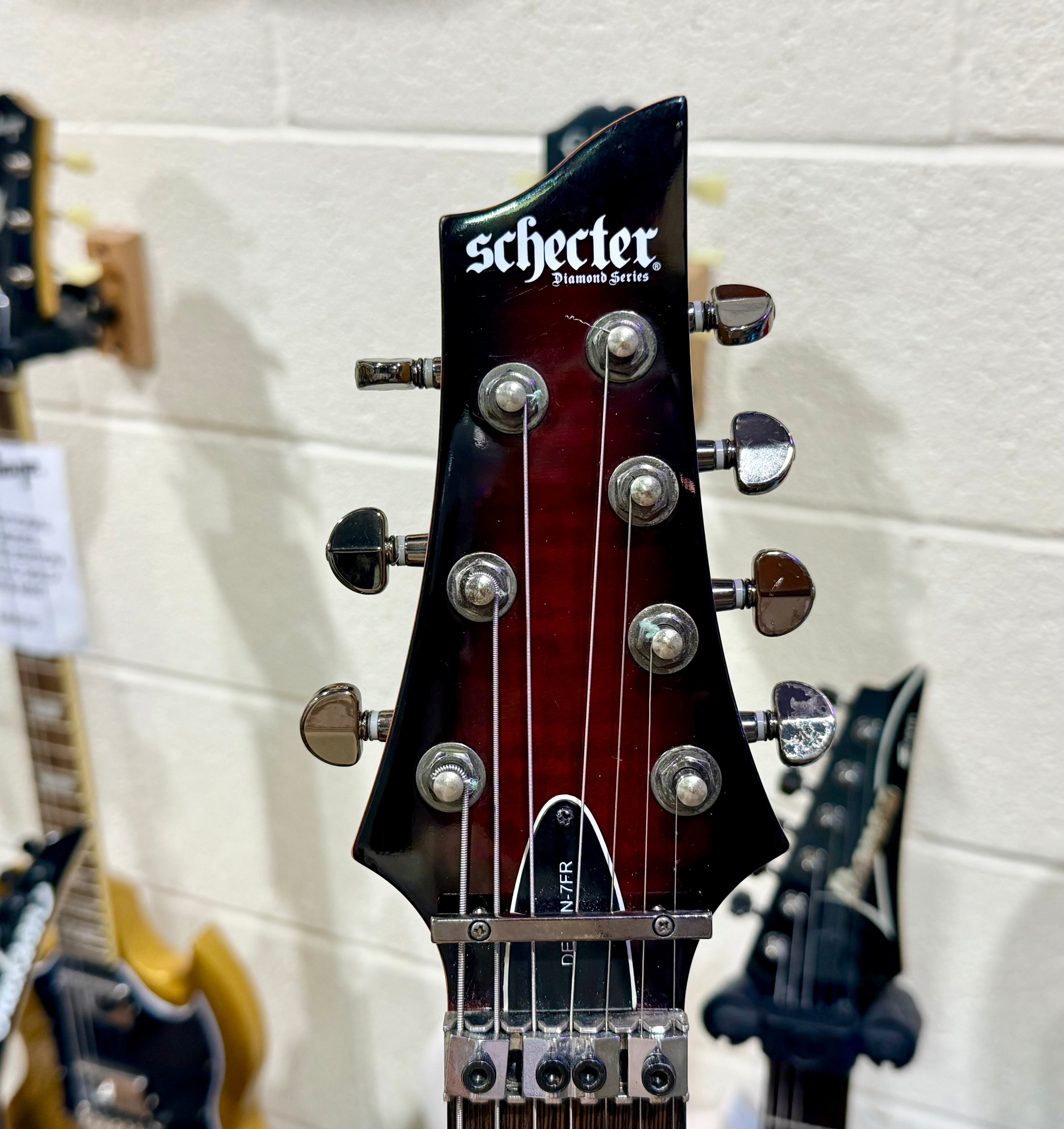 🔥7-STRING🔥 Schecter Demon-7 FR In Crimson Red Burst~ Floyd Rose~ Active~ 2017!