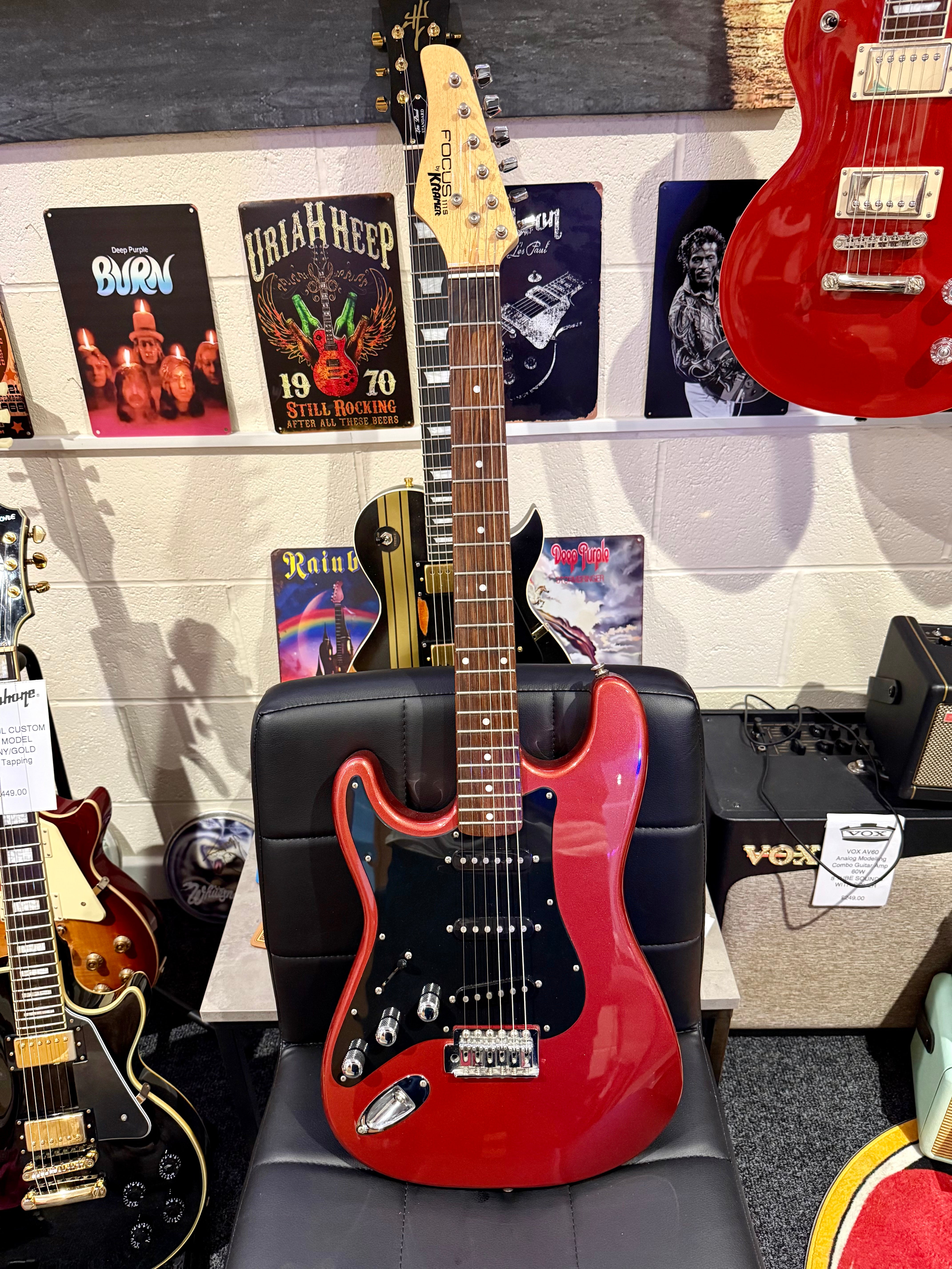 🔥RARE LEFTY🔥 Vintage 90’s Kramer Focus 111S~ Metallic Red~ Stratocaster Style!