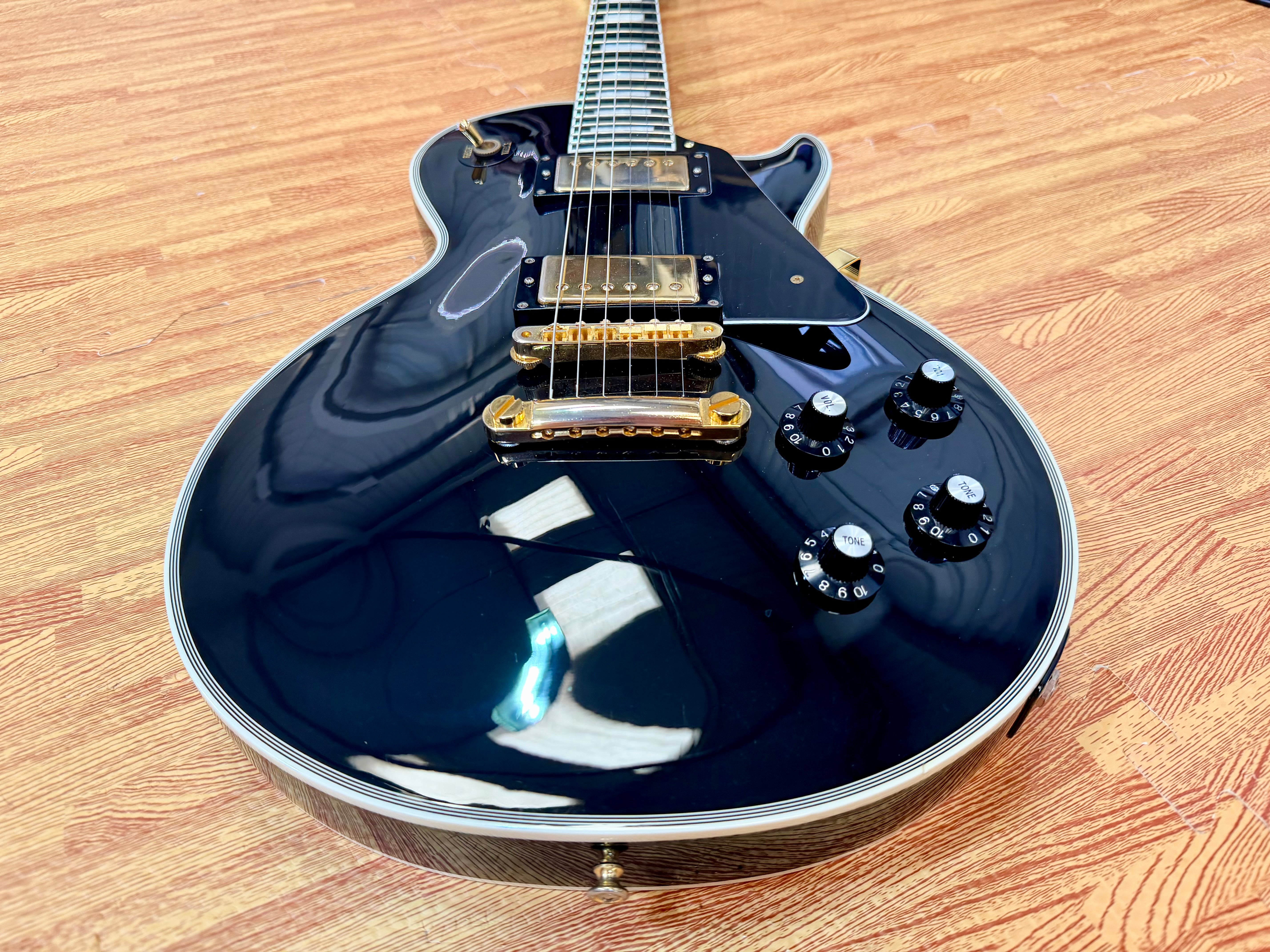 π₯2018π₯ Edwards E-LP-105CD Les Paul Custom Ebony~ Made In Japan βESPβ MIJ + Bag